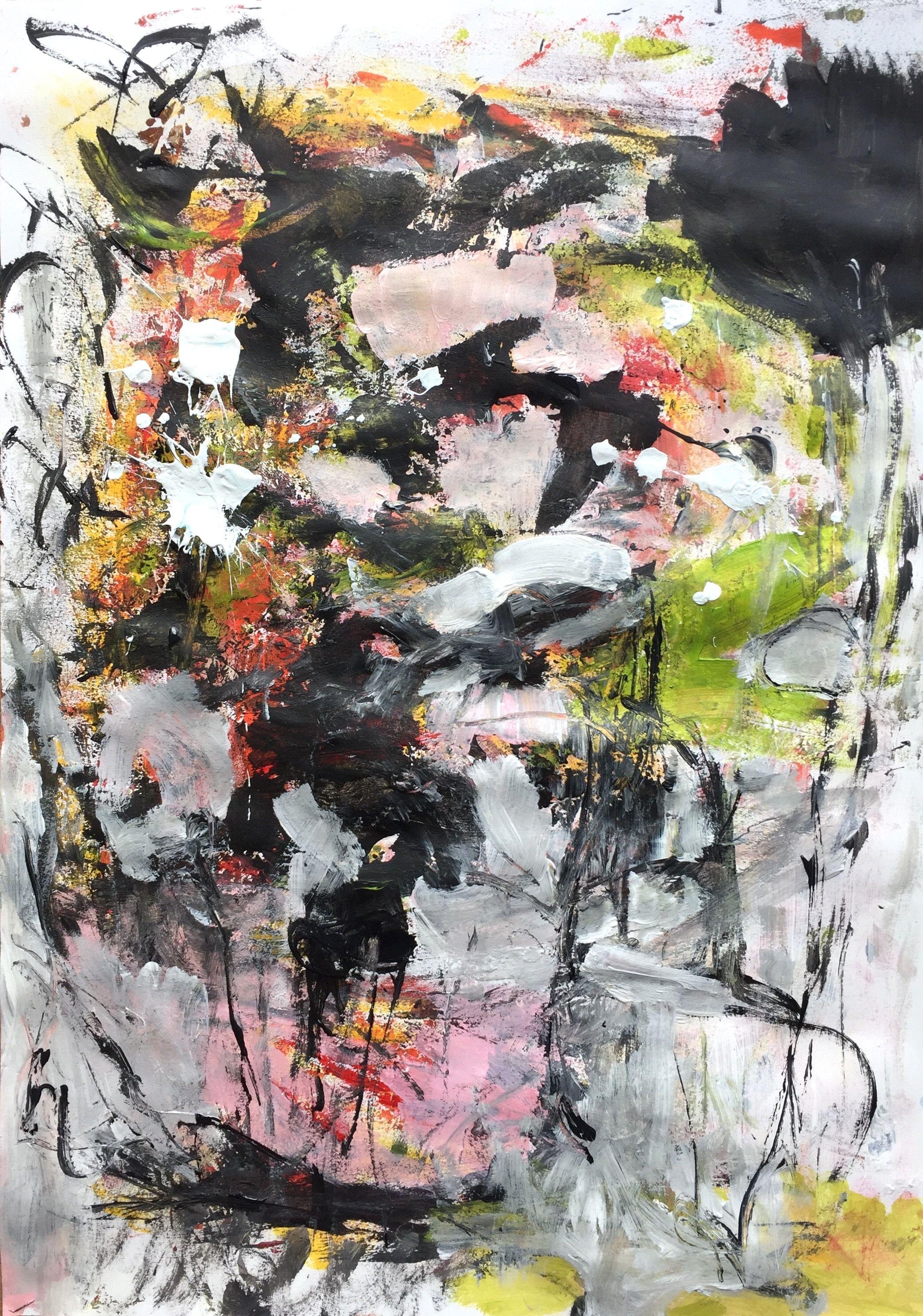 Christel Haag Abstract Painting - Meet My Friends 1, Painting, Acrylic on Paper