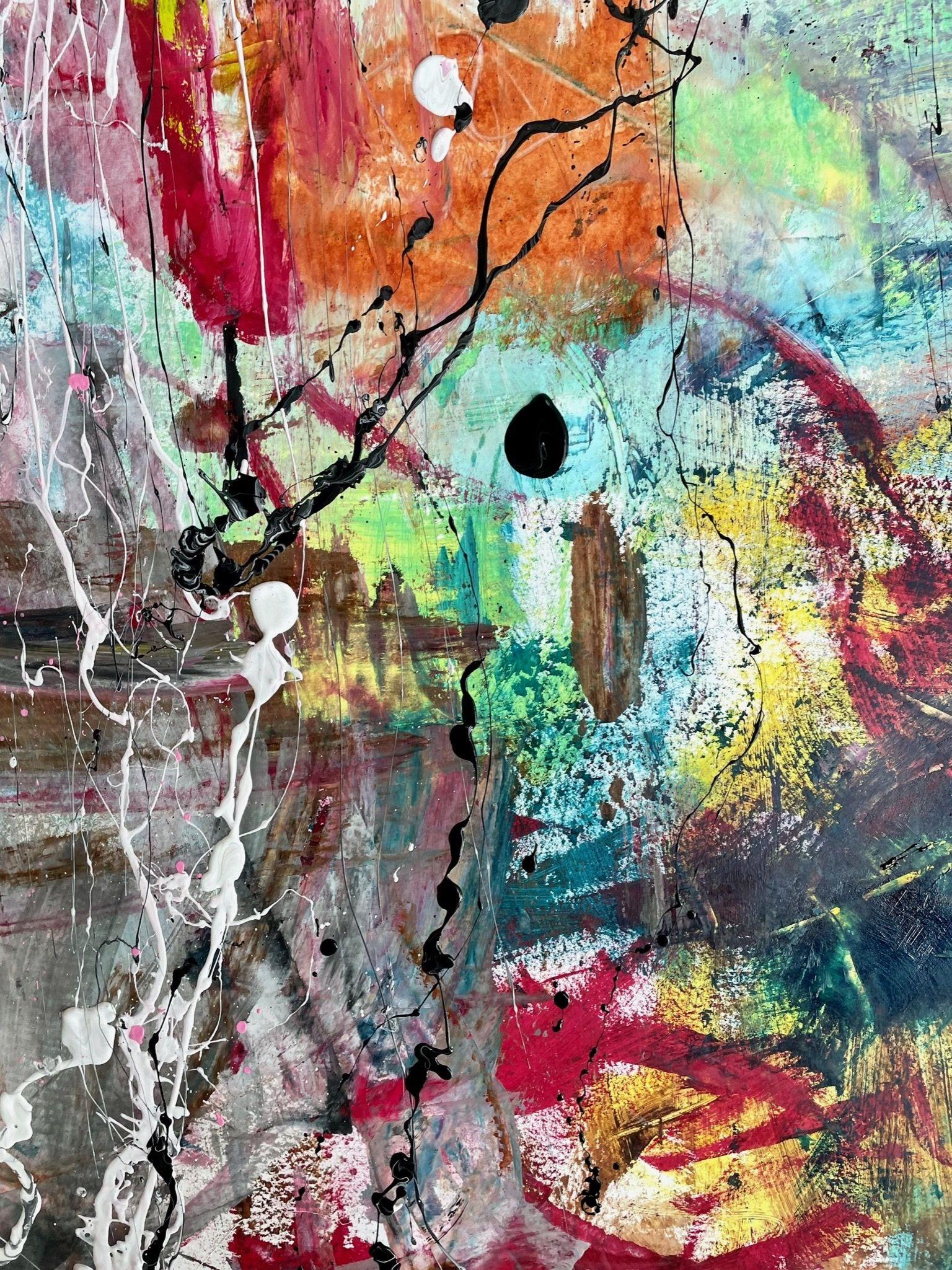 Meine grosse Schwester und ich, peinture, acrylique sur papier en vente 2