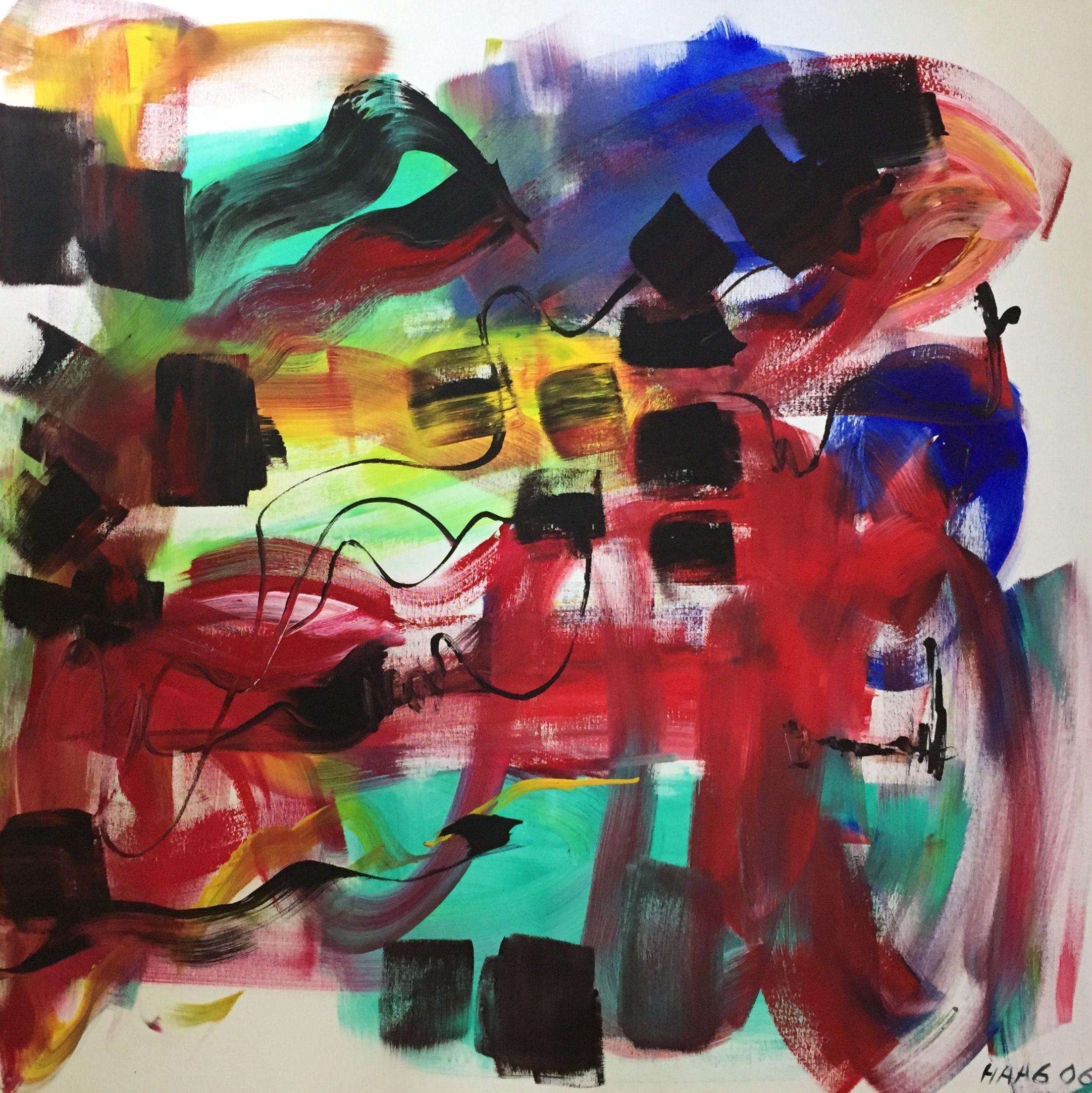 Christel Haag Abstract Painting - Move your Body, Painting, Acrylic on Canvas
