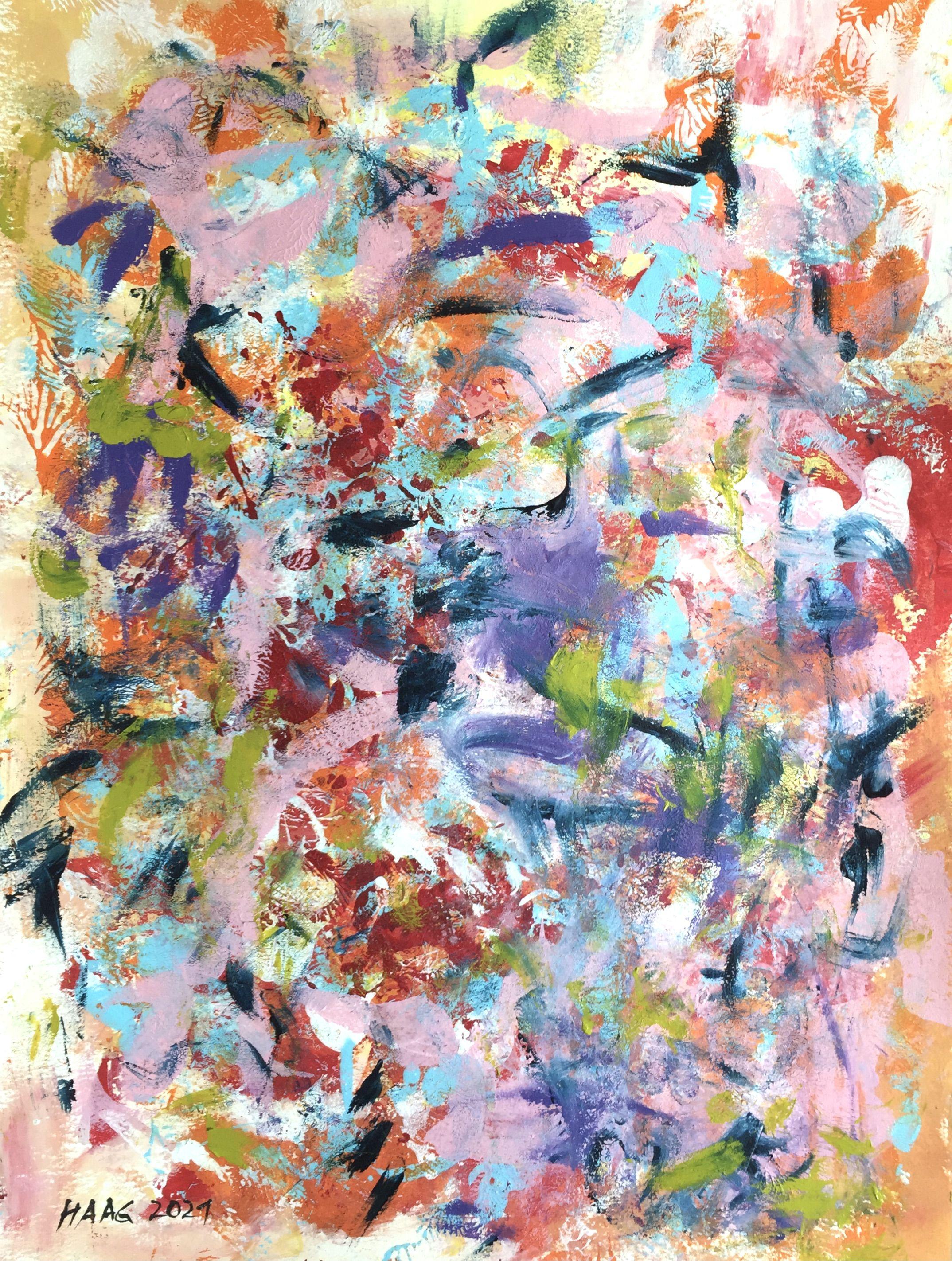 Senza confini, Pittura, Acrilico su carta - Painting di Christel Haag
