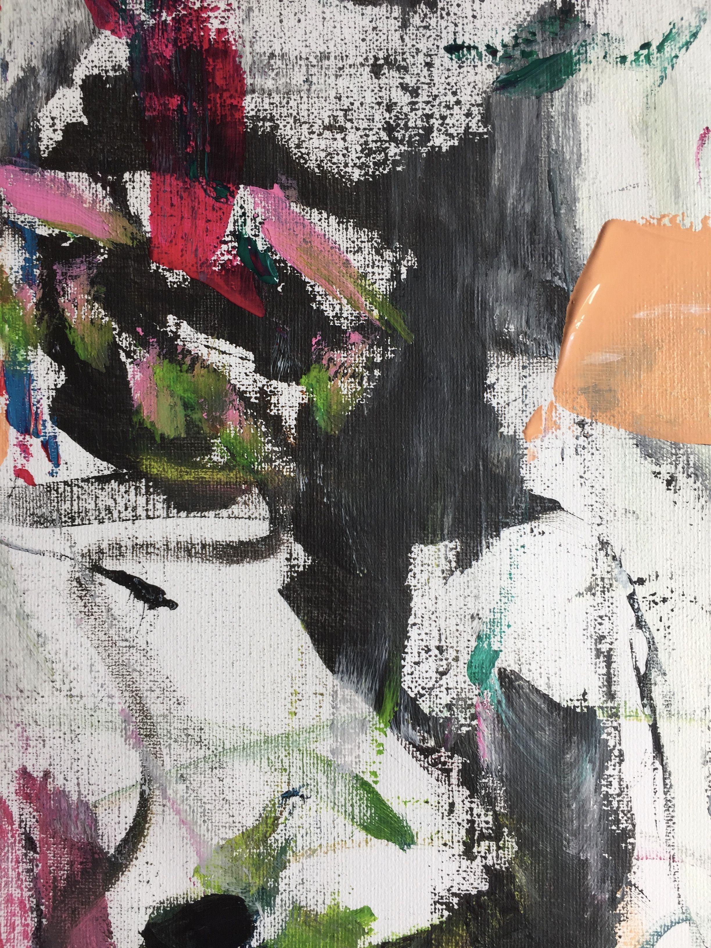 Oh Boy, peinture, acrylique sur toile - Moderne Painting par Christel Haag