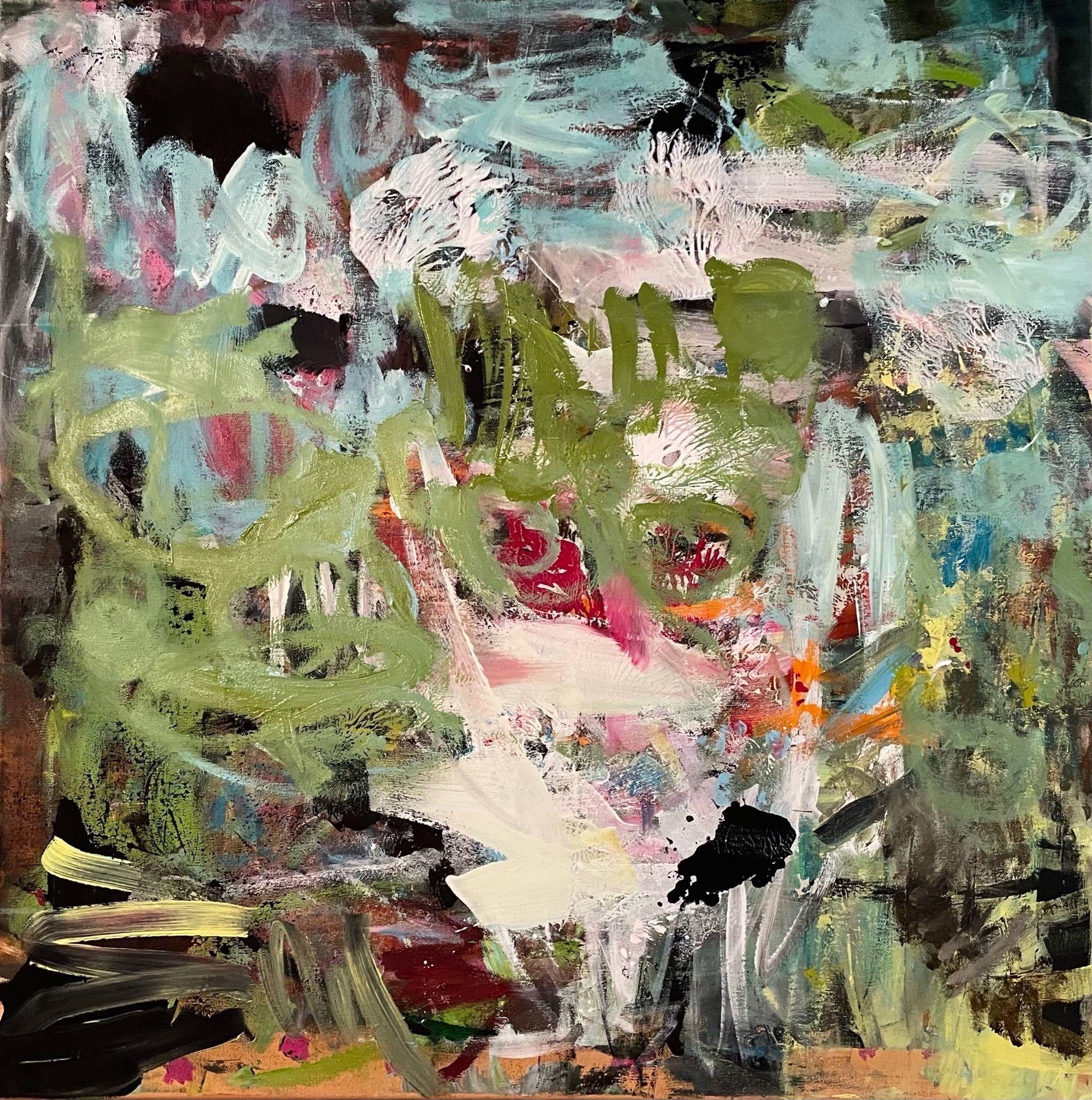 Pond in the Wroclaw Botanical Garden, Painting, Acrylic on Canvas