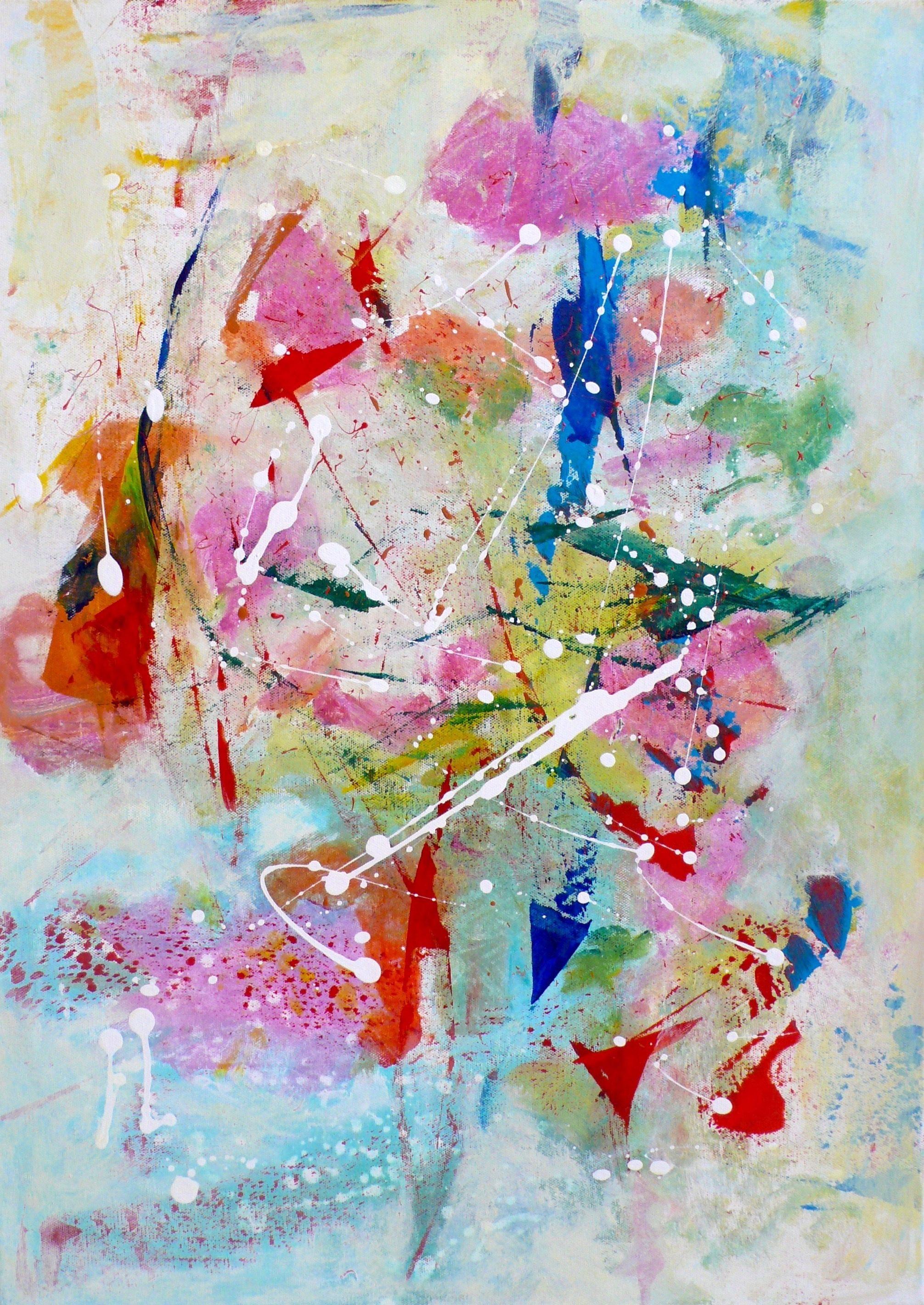 Christel Haag Abstract Painting - Ready for a Holiday, Painting, Acrylic on Canvas