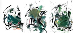 Roots of Life (Triptych), Painting, Acrylic on Paper