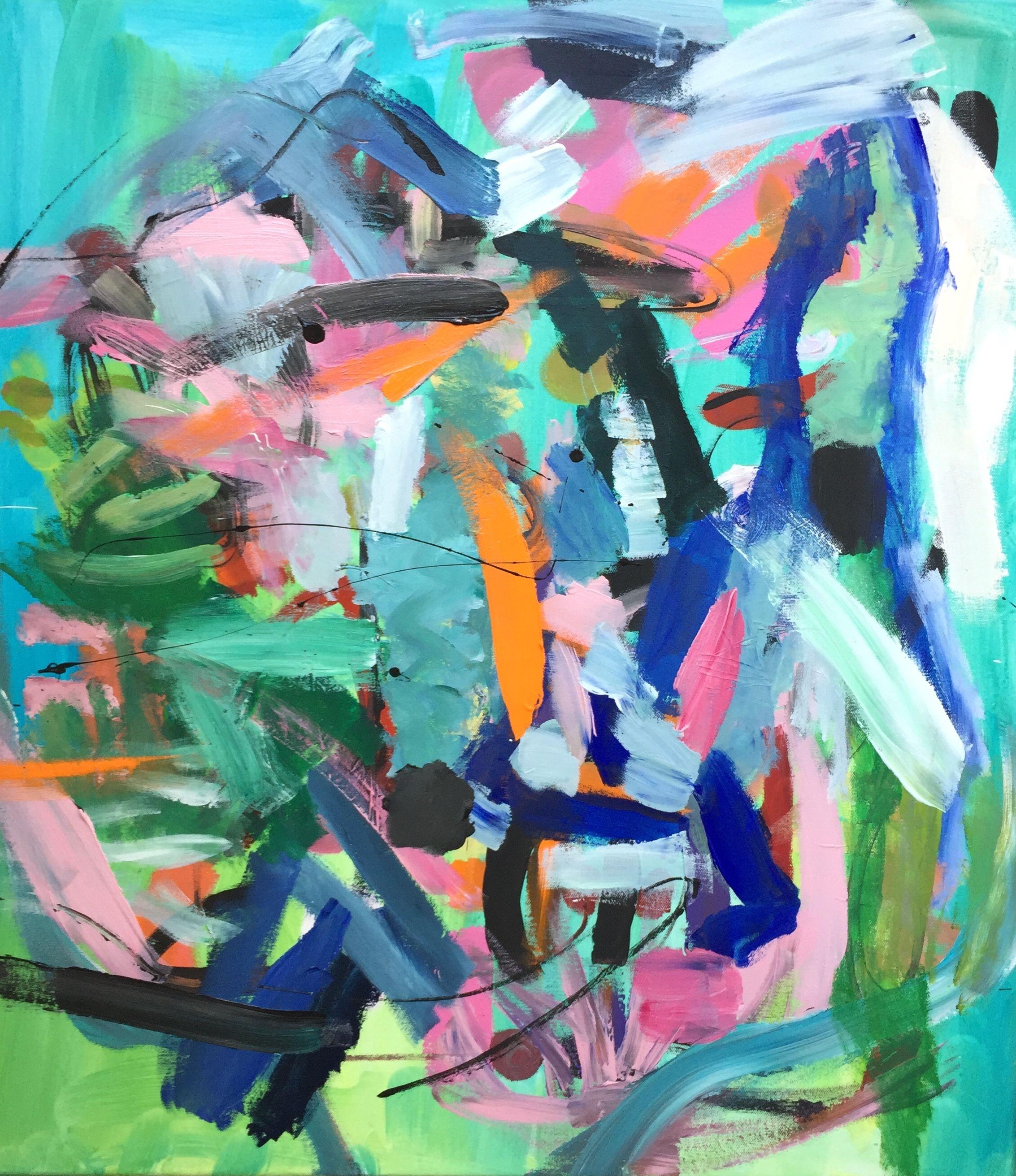 Christel Haag Abstract Painting – Saturday Morning, Gemälde, Acryl auf Leinwand
