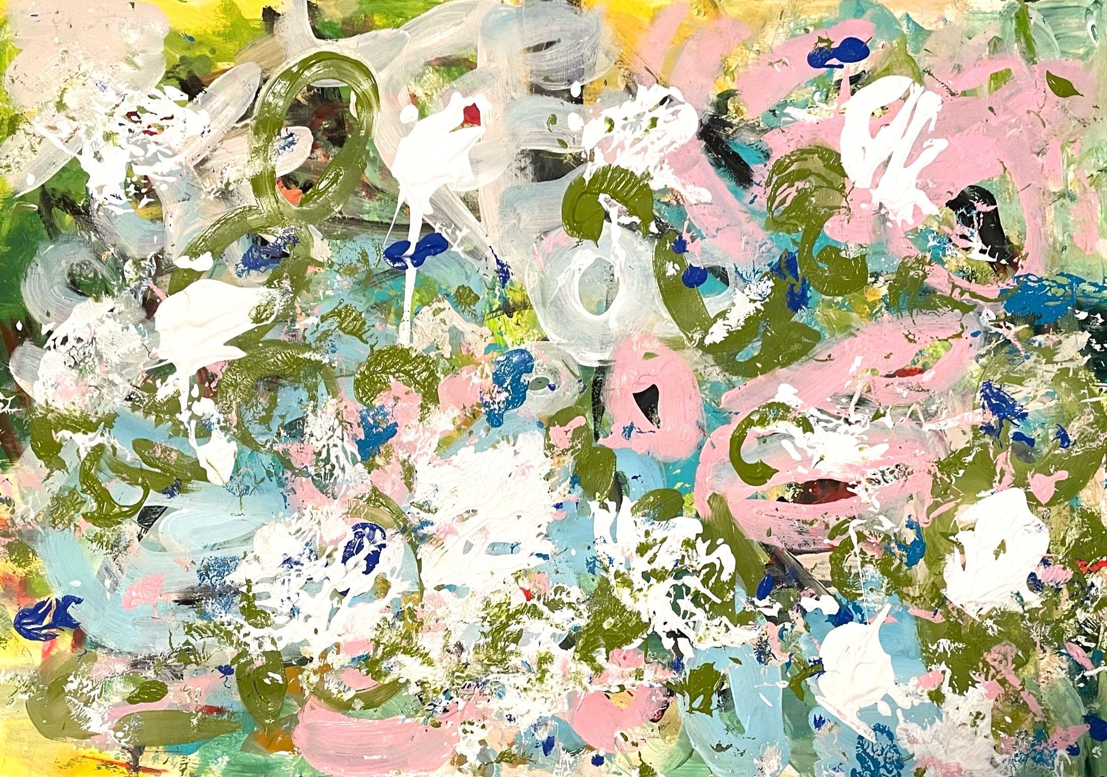 "Similar Feelings" is an abstract multicolored artwork on paper. There are moments of monotype-style as well as dripping. The artwork must be framed. Signed and dated on the back, so you can hang it the way you prefer. Title and date of creating are