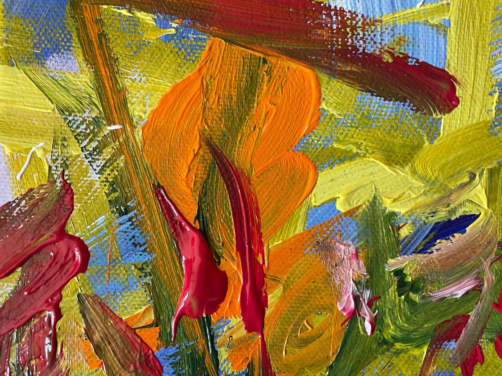 Sommer im Botanische Garten (Diptyque), peinture, acrylique sur toile en vente 1