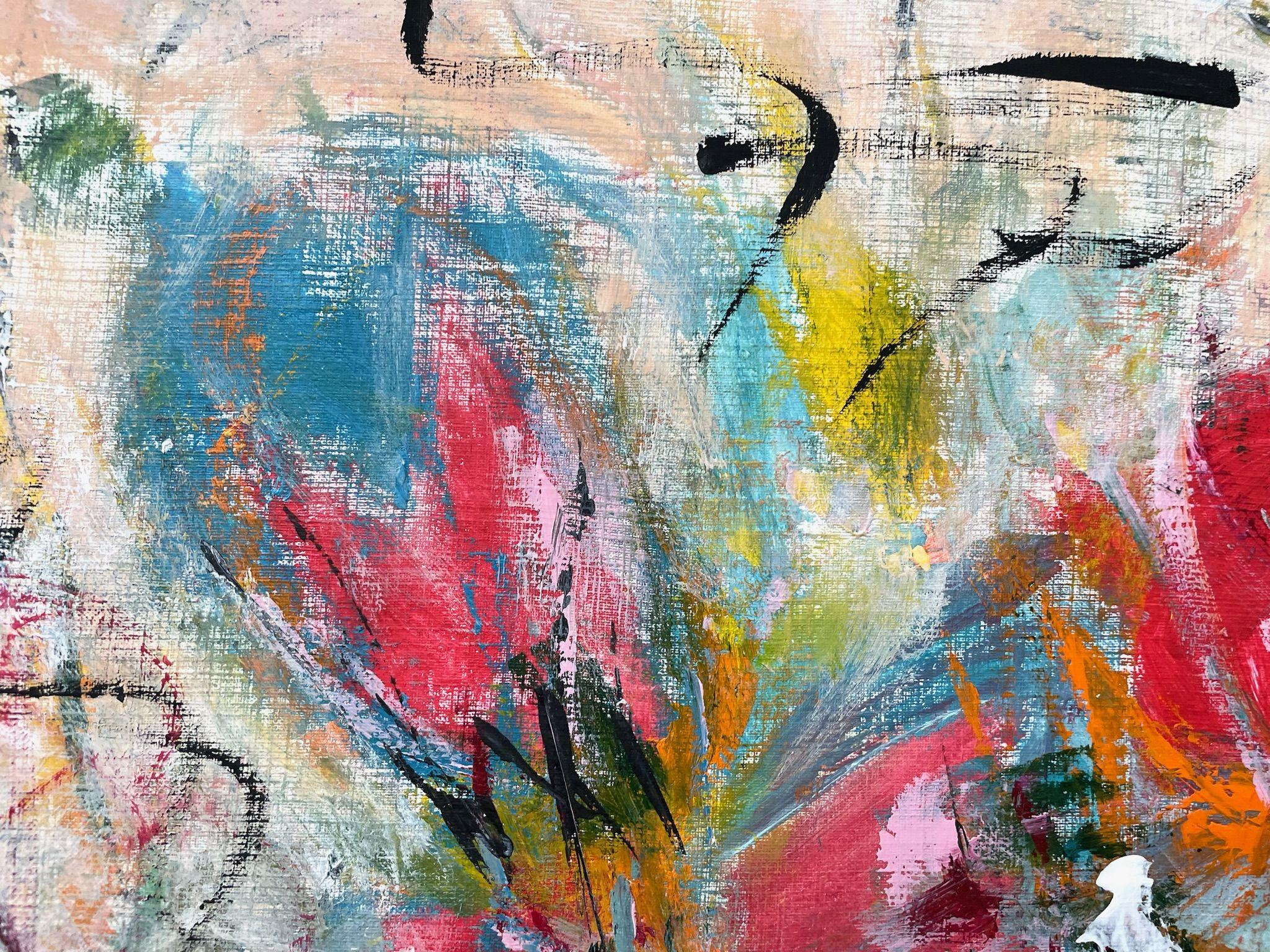 Summer Floral 1, Painting, Acrylic on Paper For Sale 1