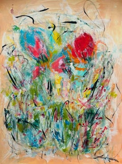 Peinture d'été Floral 1, acrylique sur papier