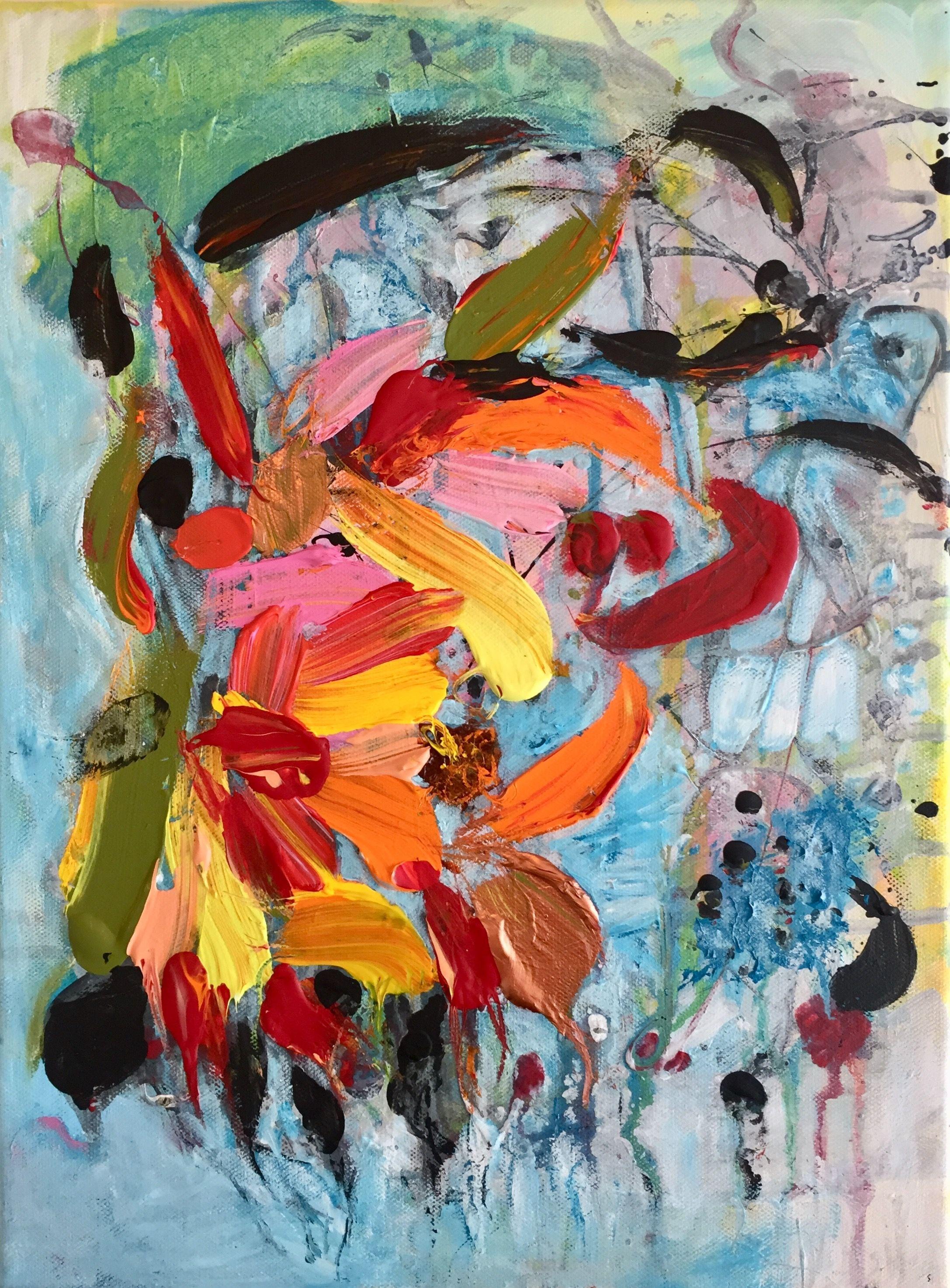 Abstract Painting de Christel Haag - Canción de verano, Pintura, Acrílico sobre lienzo