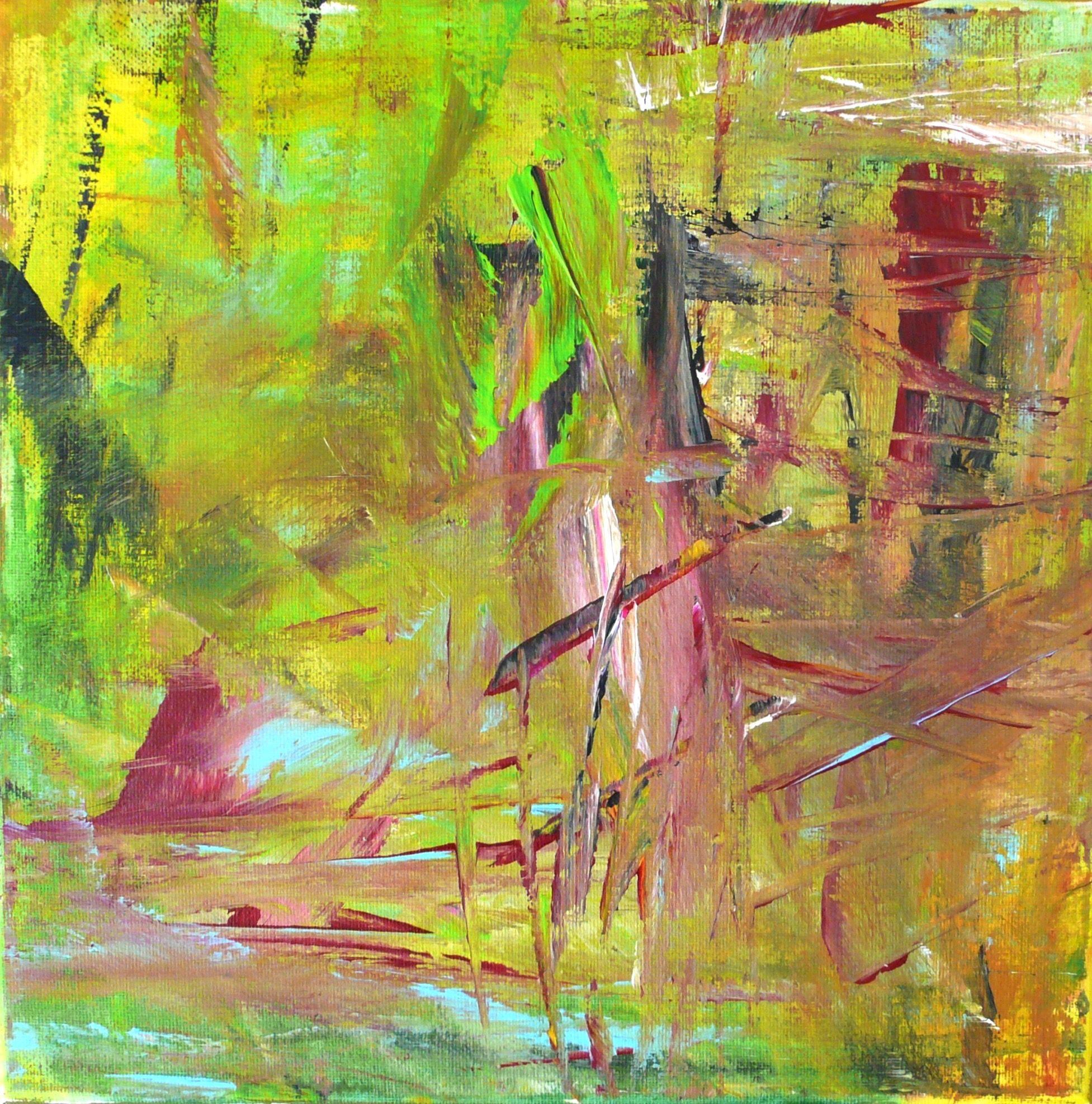 Christel Haag Abstract Painting - Swampy Garden, Painting, Acrylic on Canvas