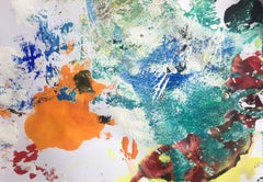 Orange Maus, Gemälde, Acryl auf Papier