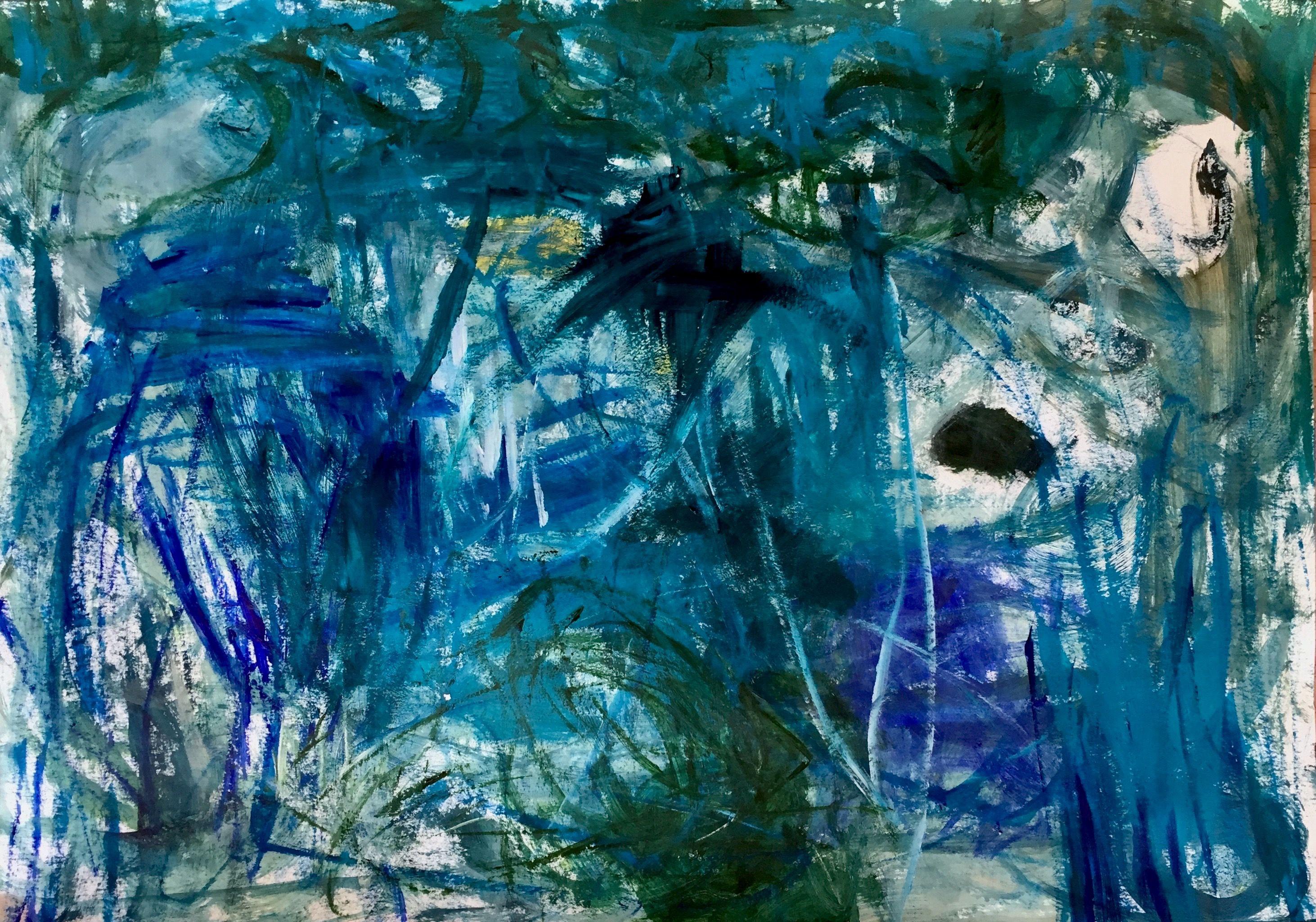 Christel Haag Abstract Painting - Tranquility, Painting, Acrylic on Paper