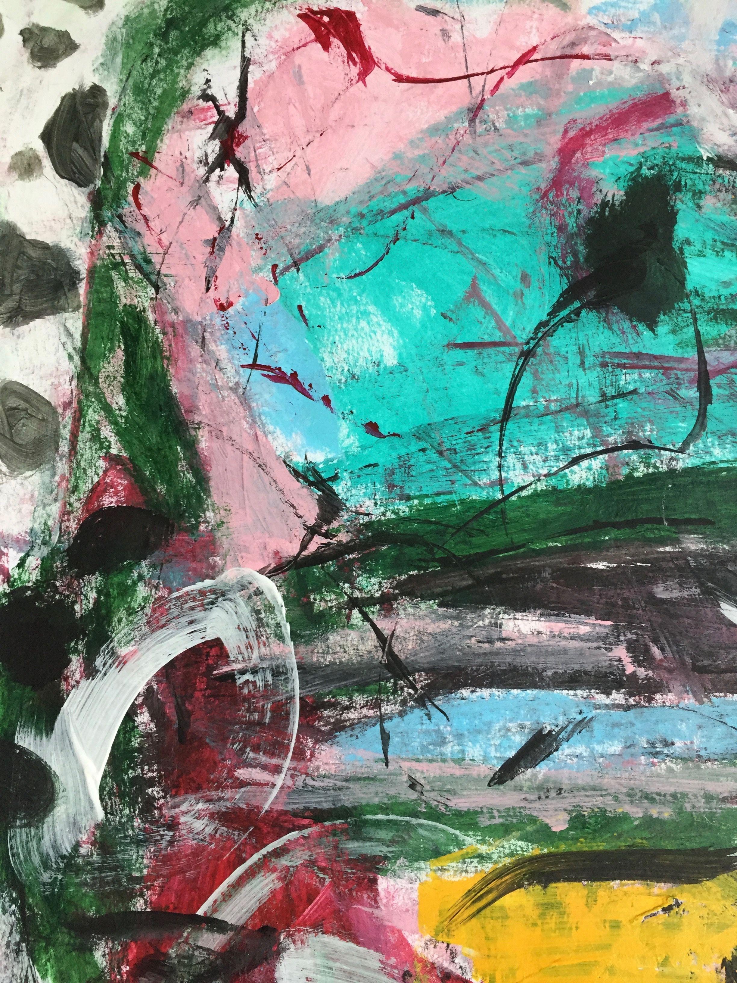 Peinture, acrylique sur papier, Trundwa - Painting de Christel Haag