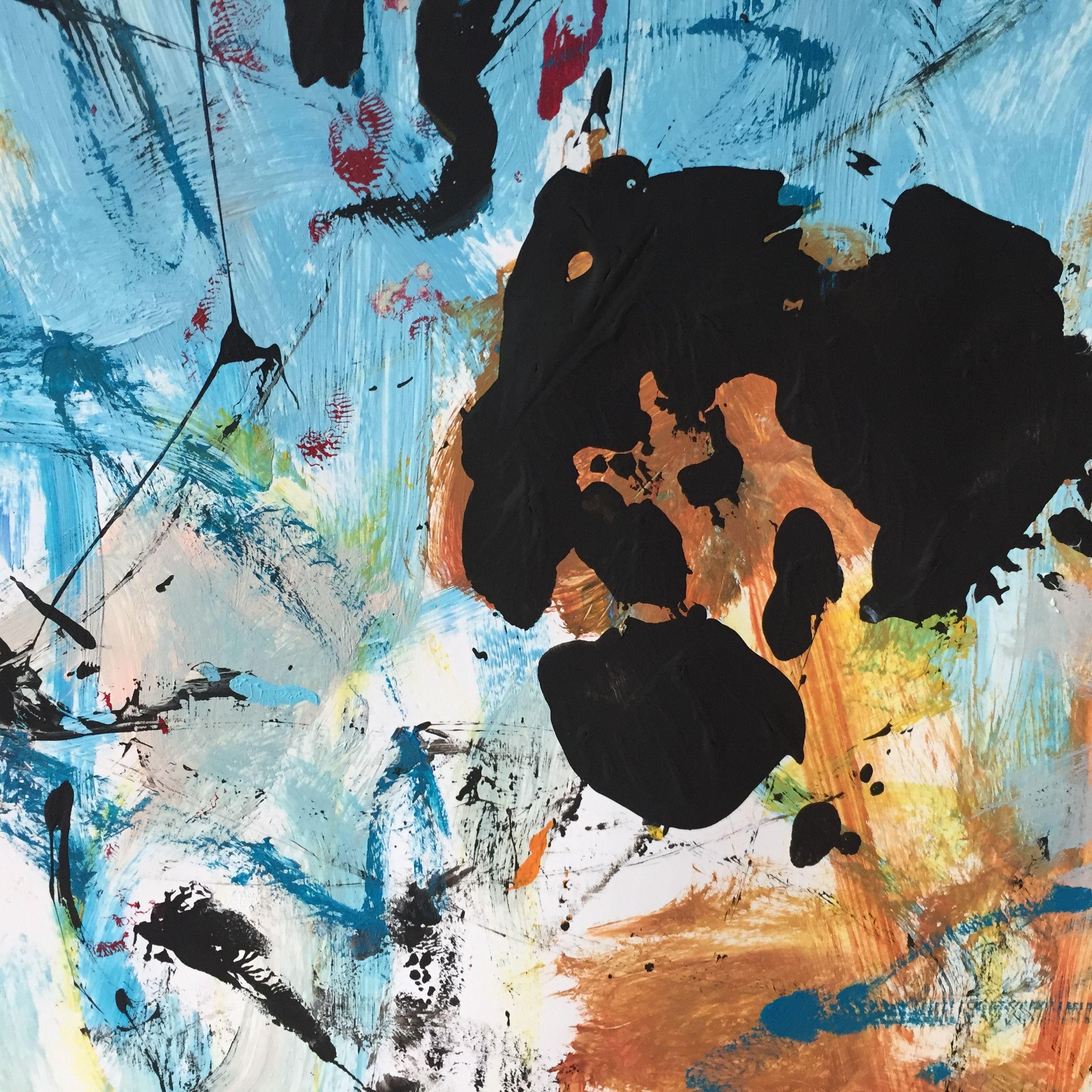 Who Let the Dog out (Quelqu'un a quitté le chien), peinture, acrylique sur papier - Contemporain Painting par Christel Haag