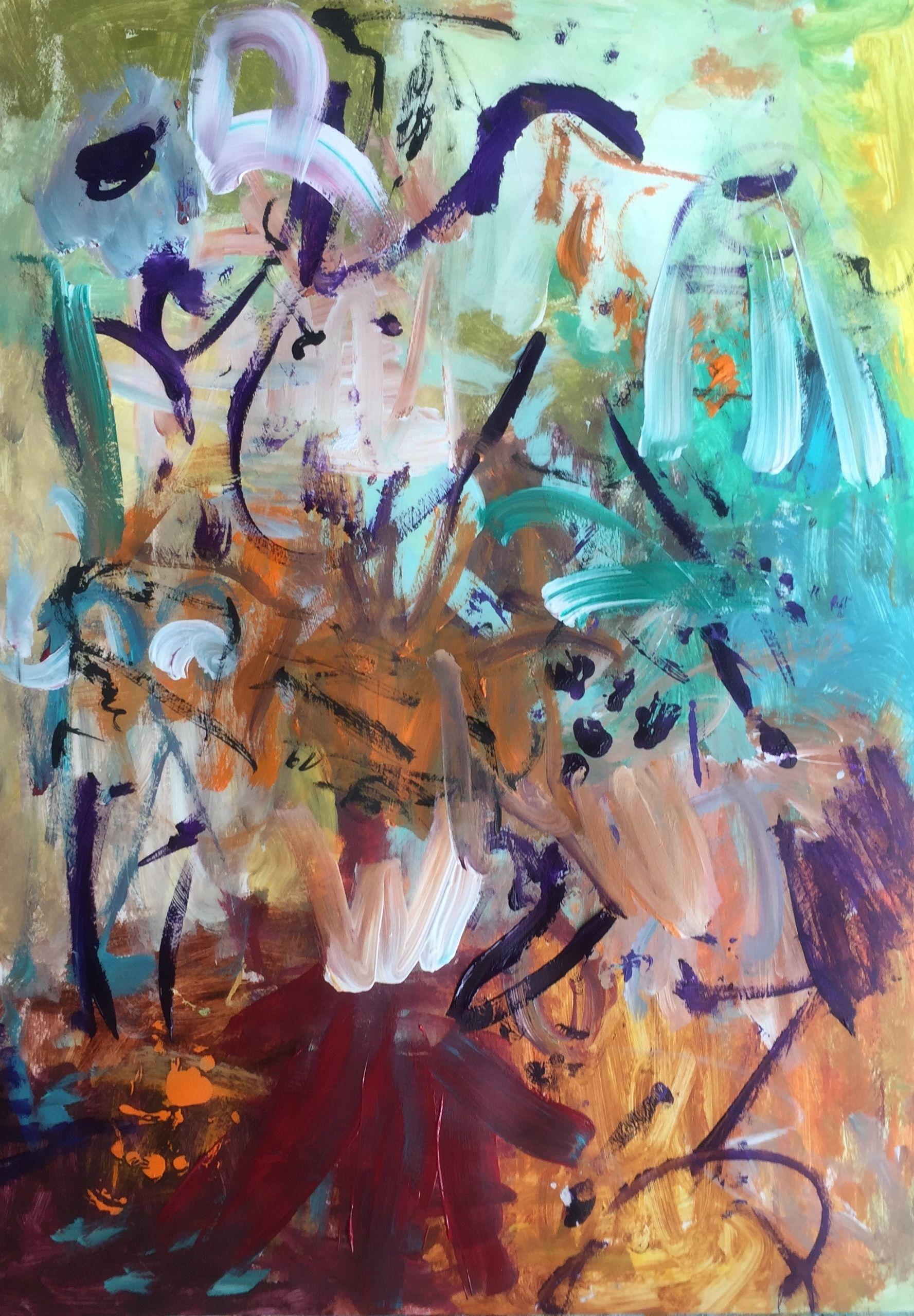 Siempre estás en mi mente (Díptico), Pintura, Acrílico sobre papel - Painting de Christel Haag