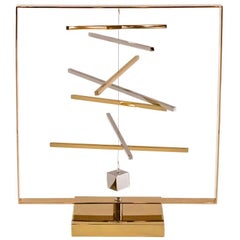 Christel Sadde, Square Gilt and Silver Brass Stabile, 2017