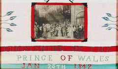 Christening of the Prince of Wales Woolwork Picture,  Dated 1842