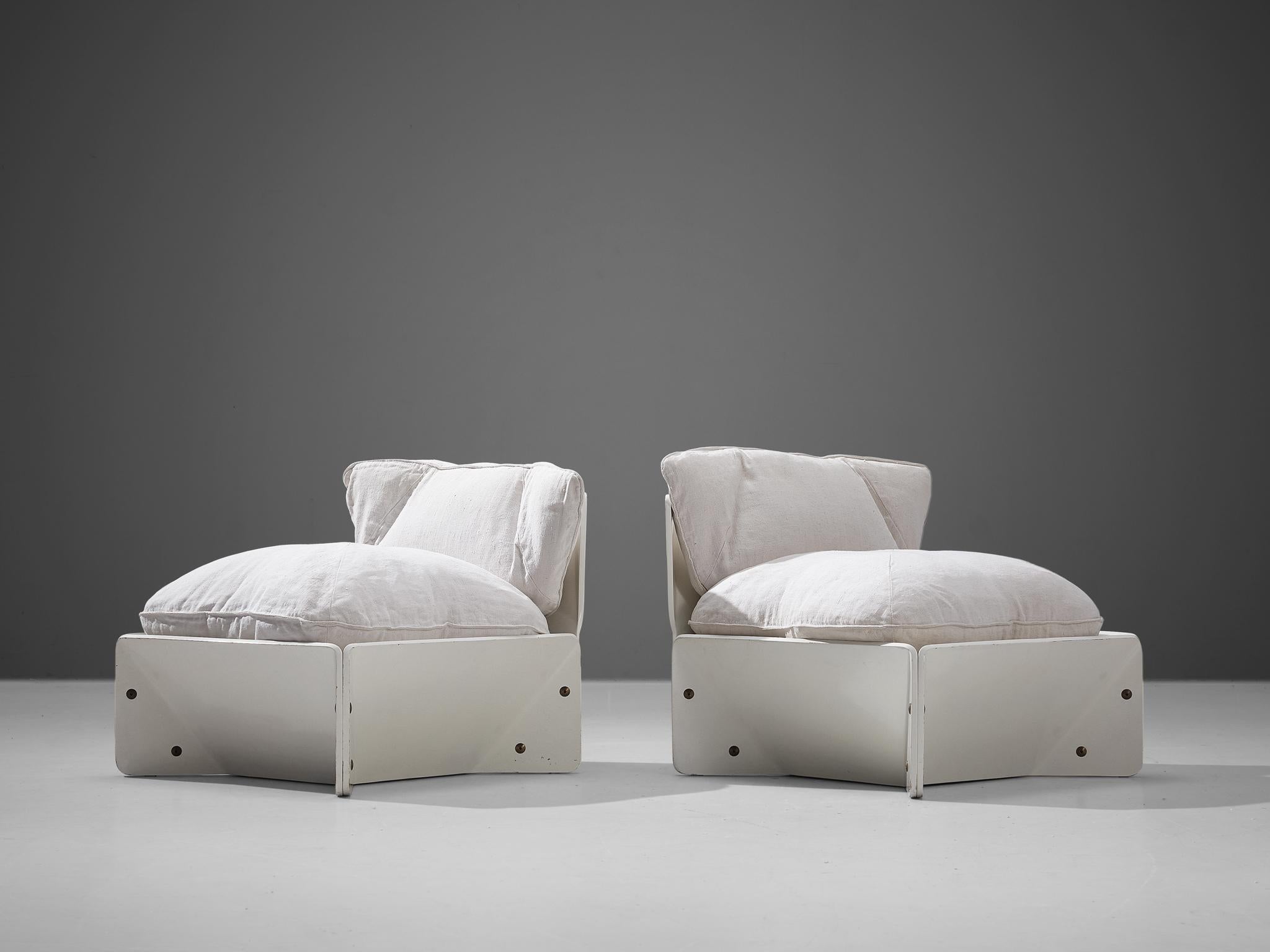 Tissu Christensen & Larsen - Paire de chaises longues excentriques avec table basse en vente