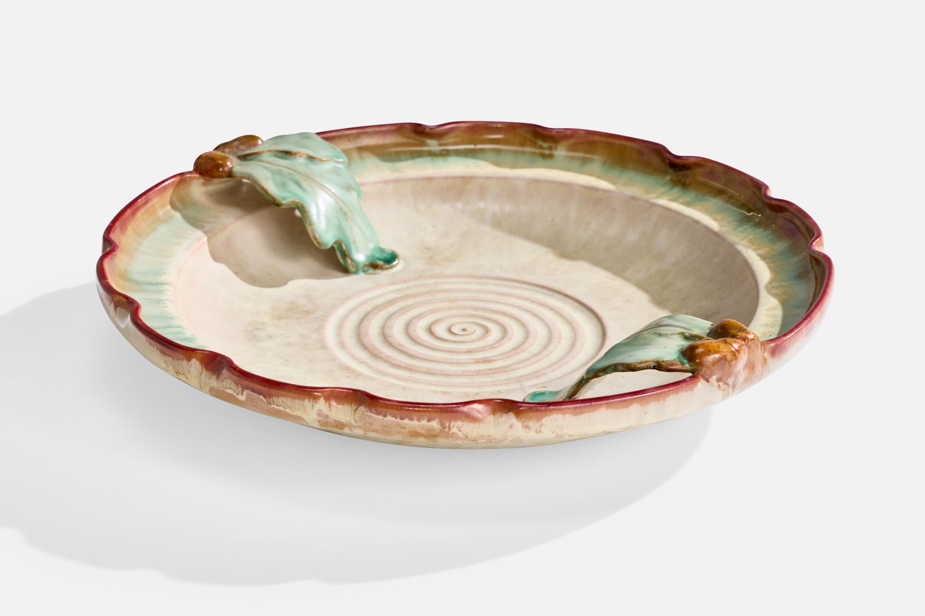 Scandinavo moderno Christer Heijl, Piatto, Ceramica, Svezia, anni '30 in vendita