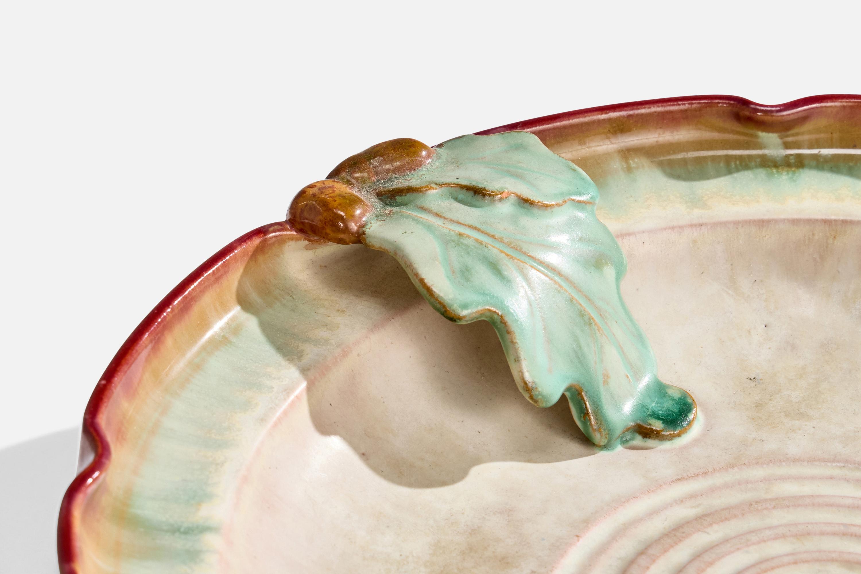 Metà XX secolo Christer Heijl, Piatto, Ceramica, Svezia, anni '30 in vendita