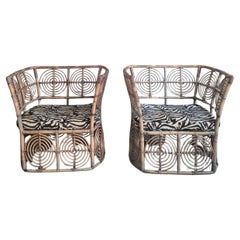 Christer Norman, sedie da salotto in rattan 1 coppia, Sjöwalls Korgmakeri.