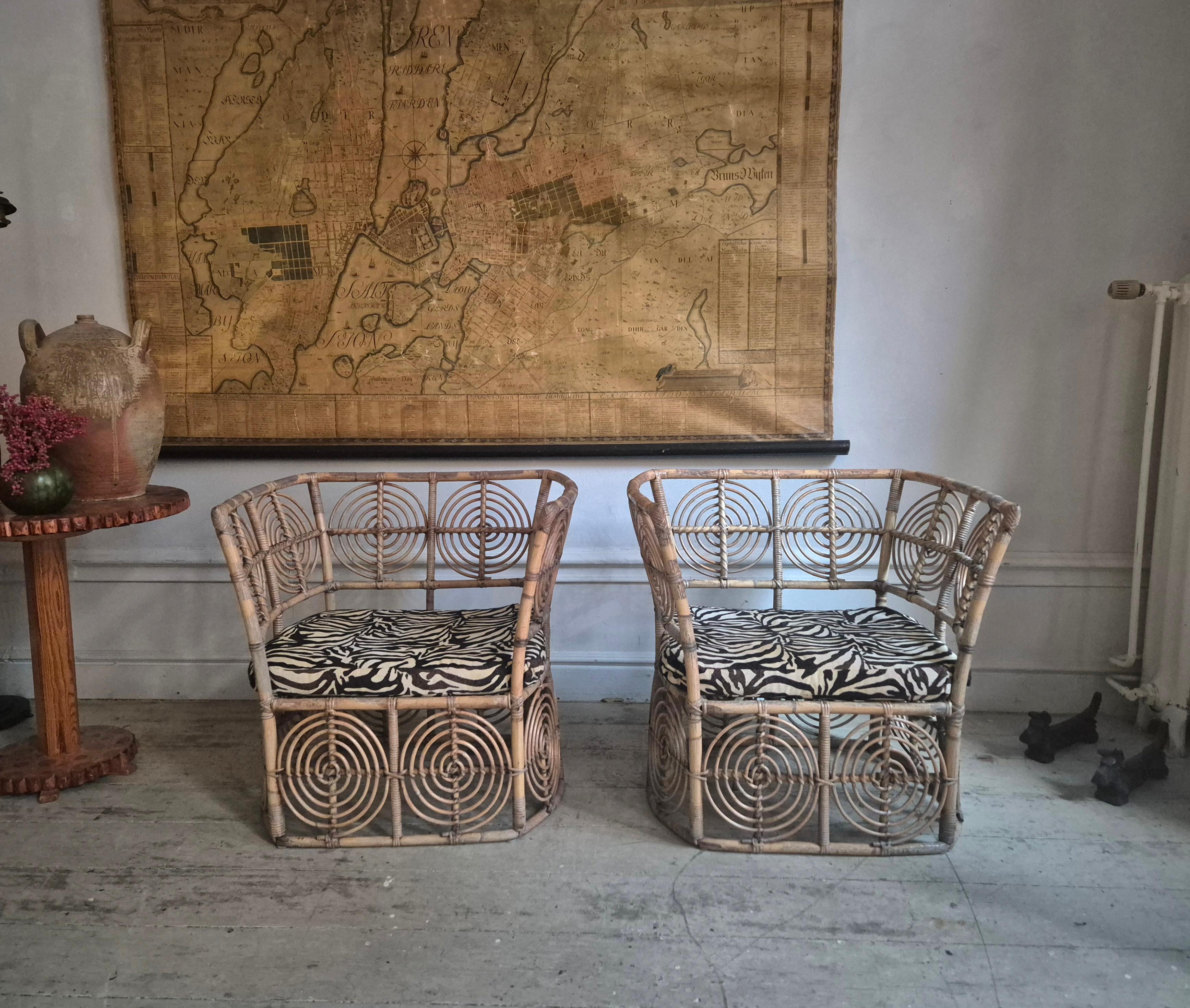 Mid-Century Modern Christer Norman, chaises longues en rotin 1 paire, Sjöwalls Korgmakeri. en vente