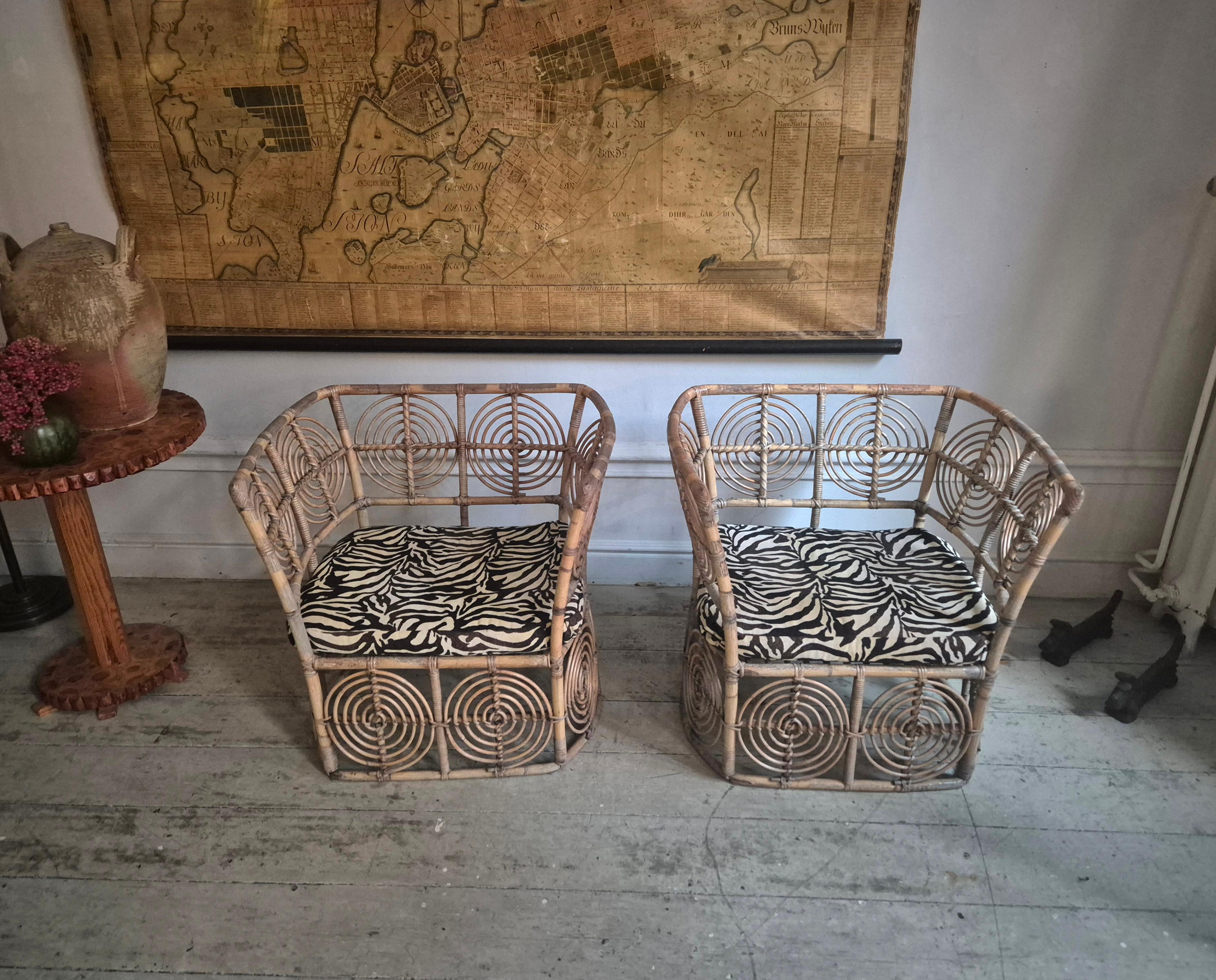 Suédois Christer Norman, chaises longues en rotin 1 paire, Sjöwalls Korgmakeri. en vente