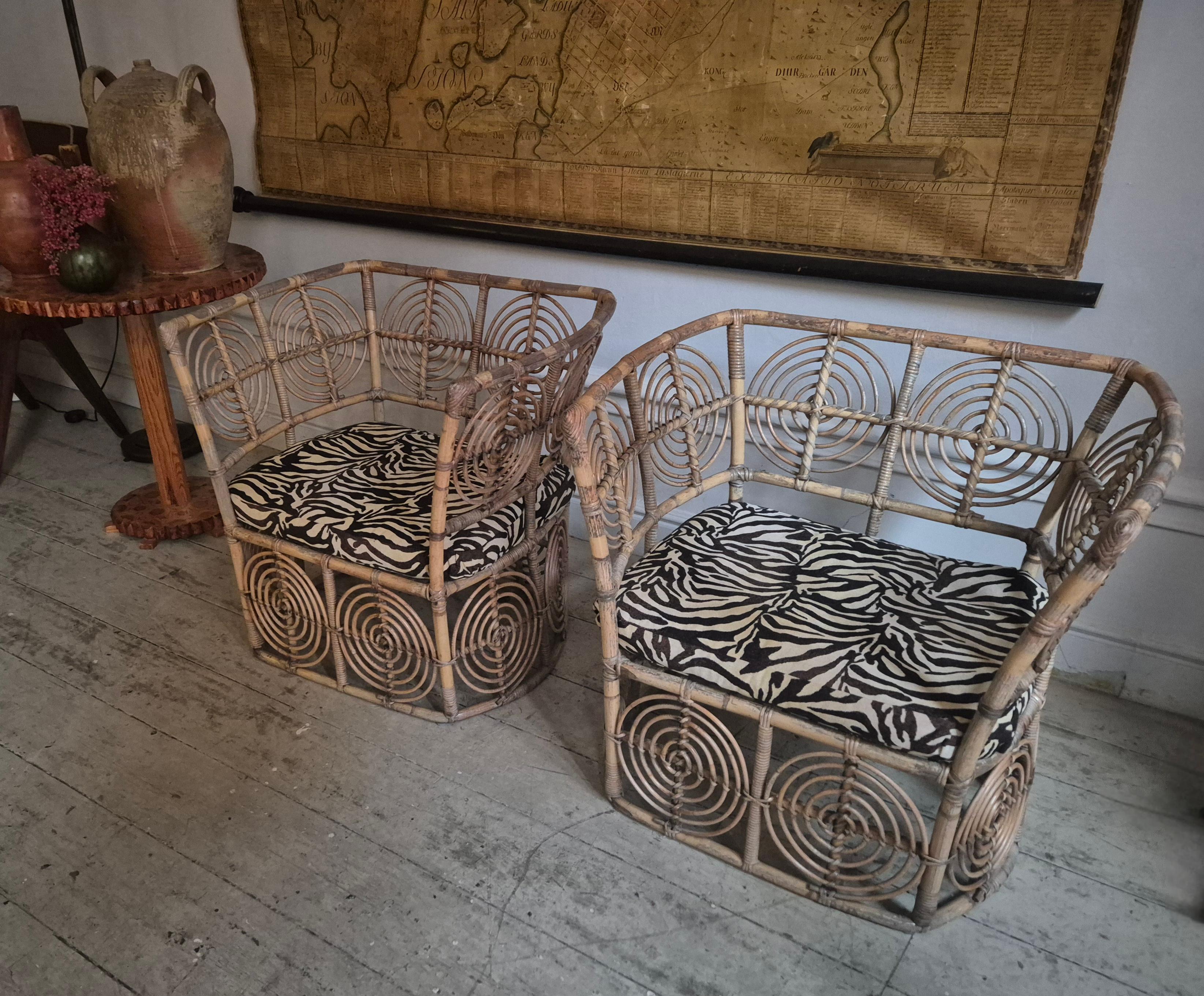 Fin du 20e siècle Christer Norman, chaises longues en rotin 1 paire, Sjöwalls Korgmakeri. en vente