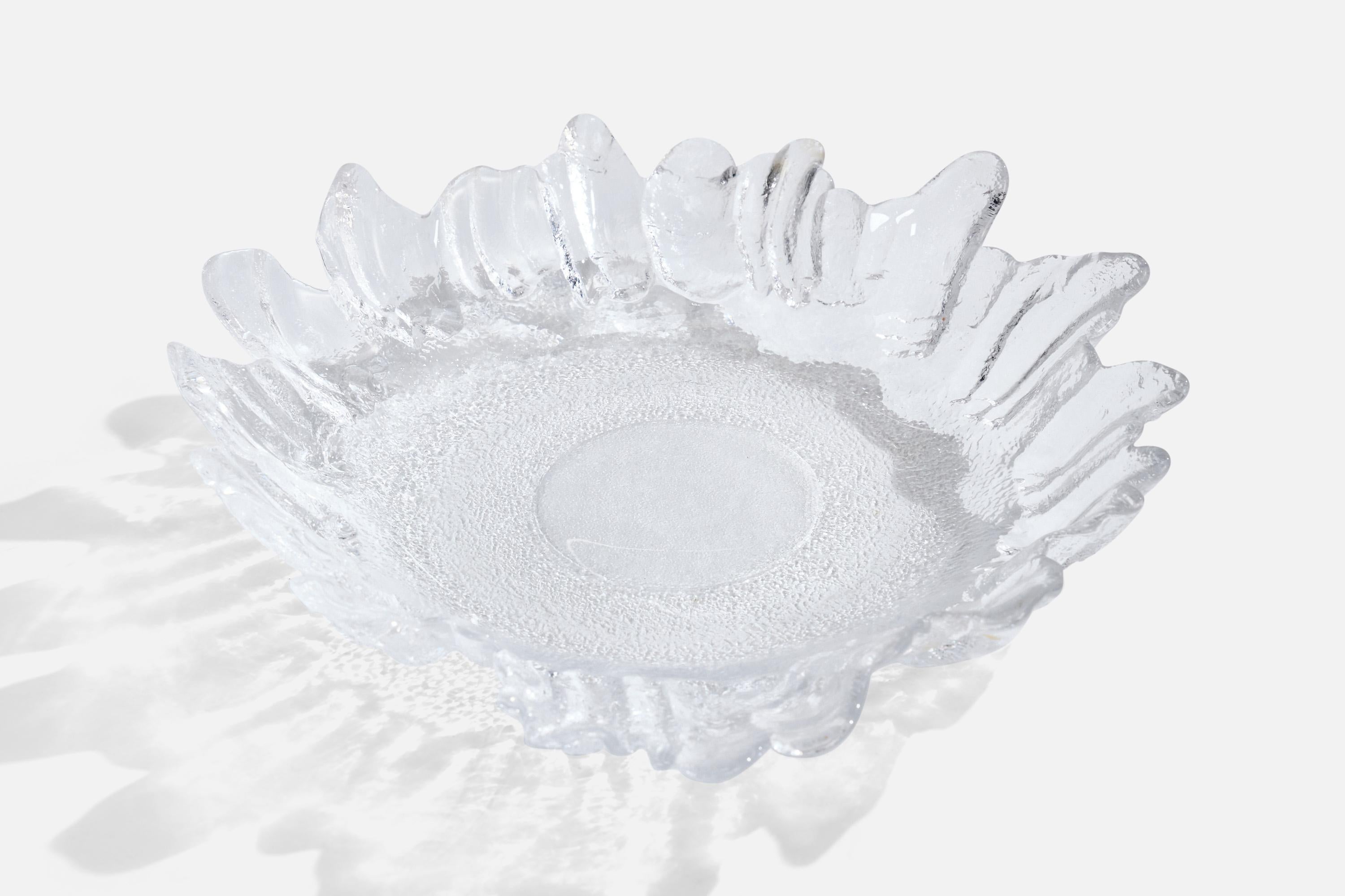 Mid-Century Modern Christer Sjögren, Dish, Glass, Sweden, 1970s For Sale