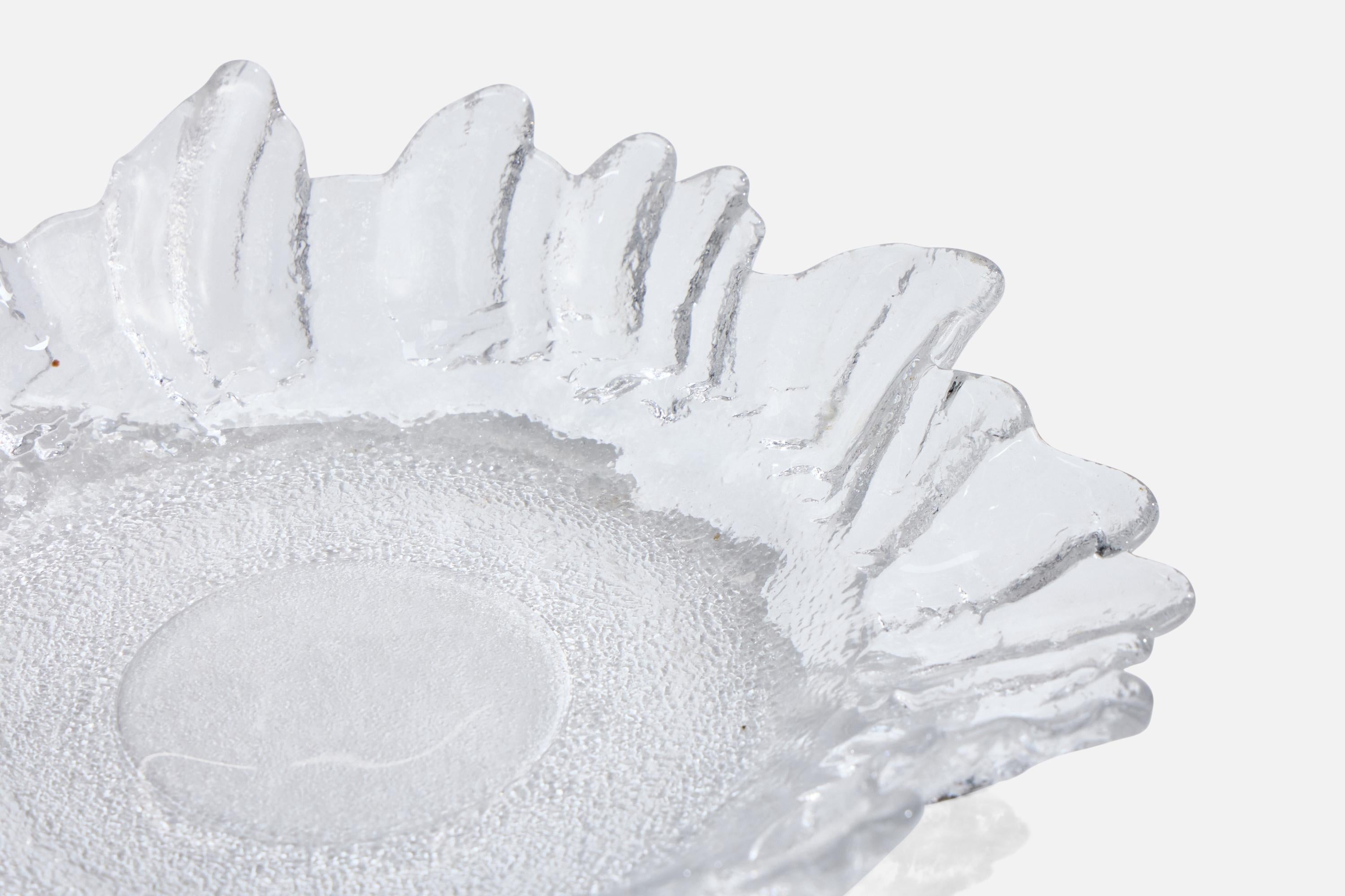 Late 20th Century Christer Sjögren, Dish, Glass, Sweden, 1970s For Sale