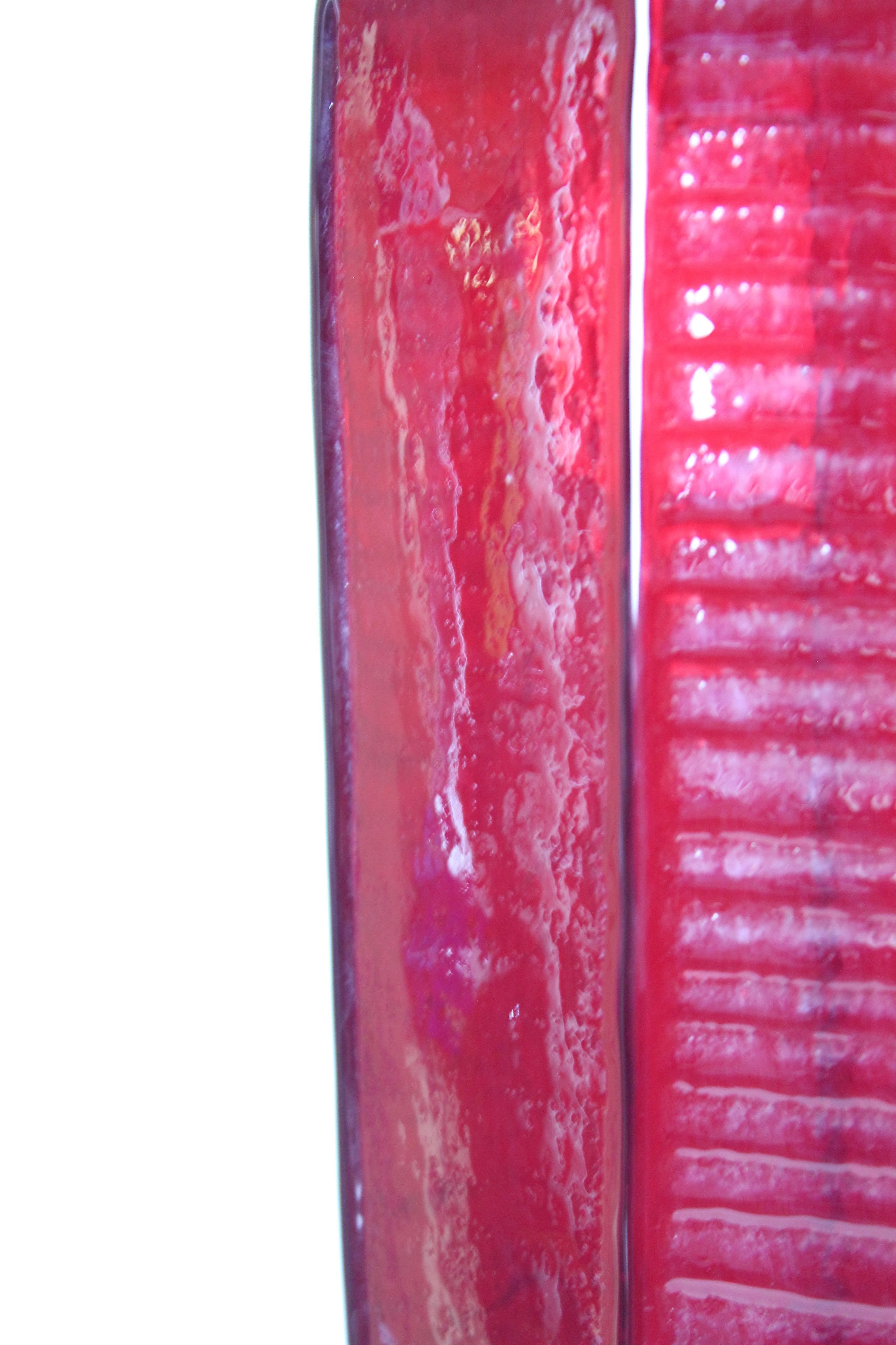 Christer Sjögren for Lindshammar, Tall Ruby Red Glass Vases, Sweden, 1960s In Good Condition For Sale In Skanninge, SE