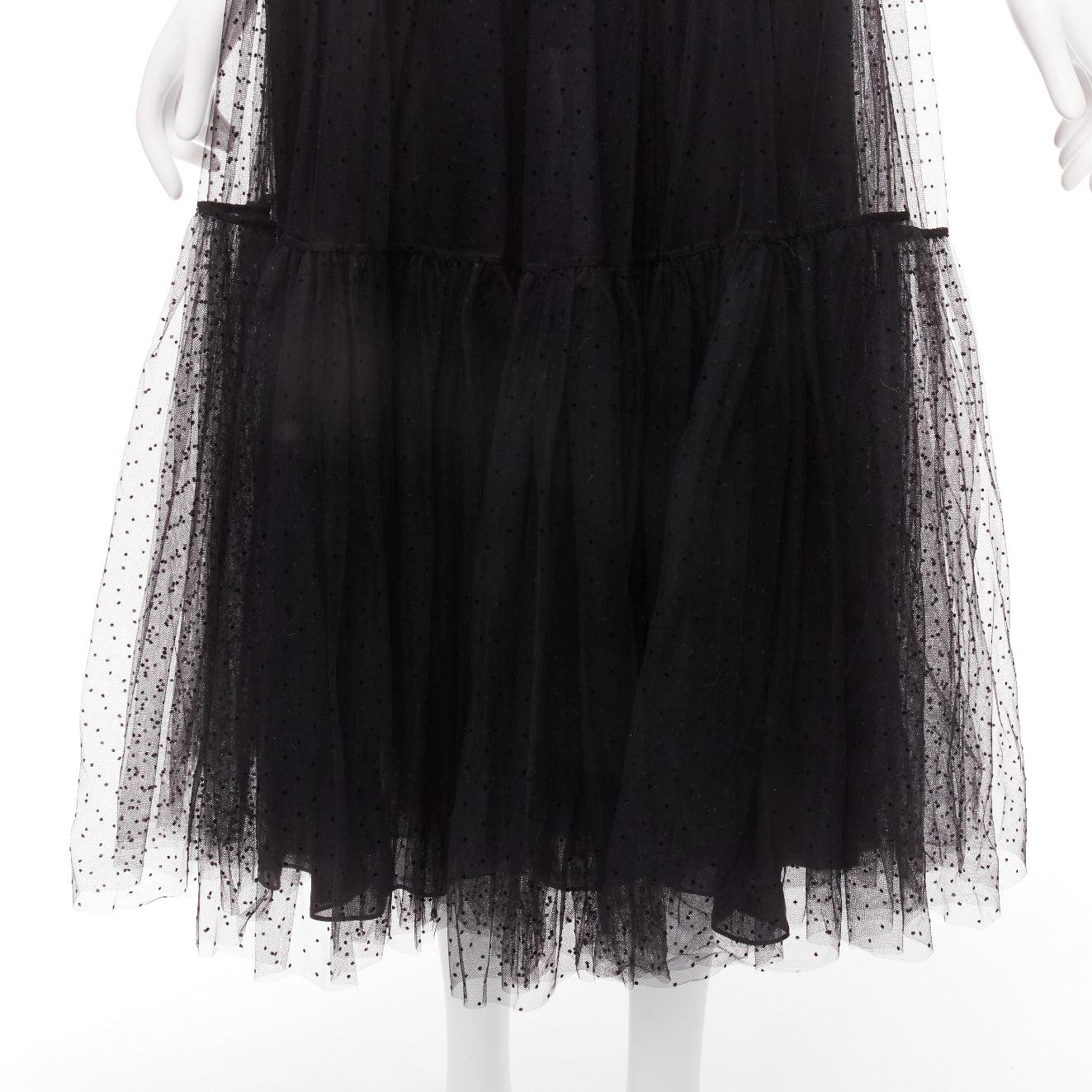CHRISTIAN DIOR black sheer polka dot sheer tulle layered skirt S
Reference: AAWC/A00597
Brand: Christian Dior
Designer: Maria Grazia Chiuri
Material: Feels like polyester
Color: Black
Pattern: Polka Dot
Closure: Zip
Lining: Black
Extra Details: