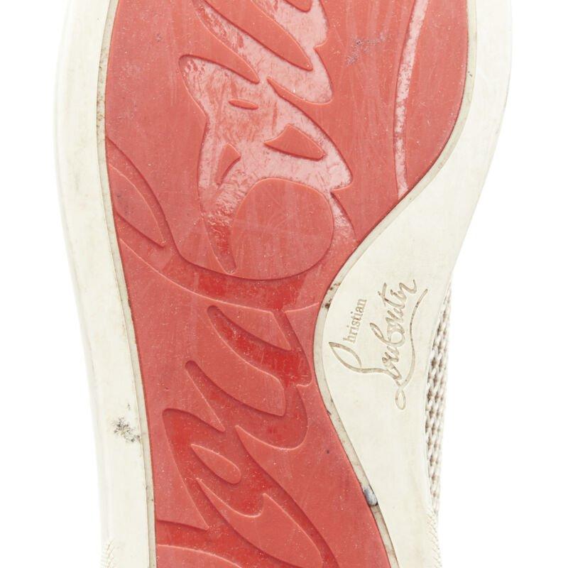CHRISTIAB LOUBOUTIN Louis sand beige suede jacquard high top sneaker EU40.5 For Sale 7