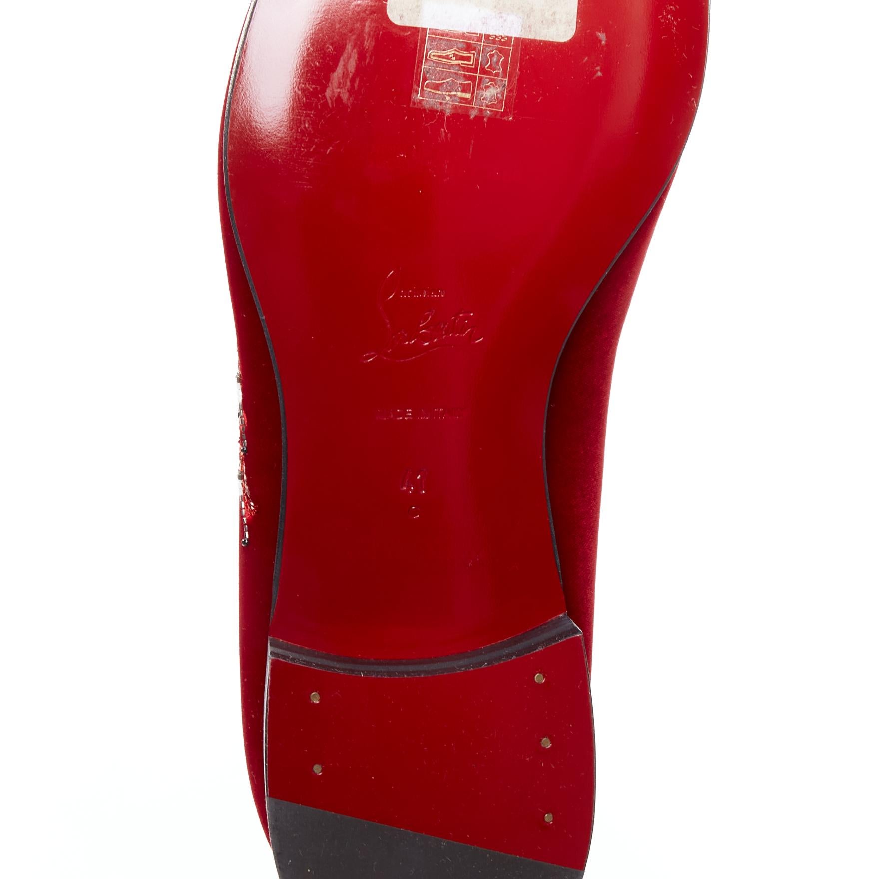 CHRISTIAIN LOUBOUTIN Limited Editional Dandelion Pin Up Flat red loafer EU41 5