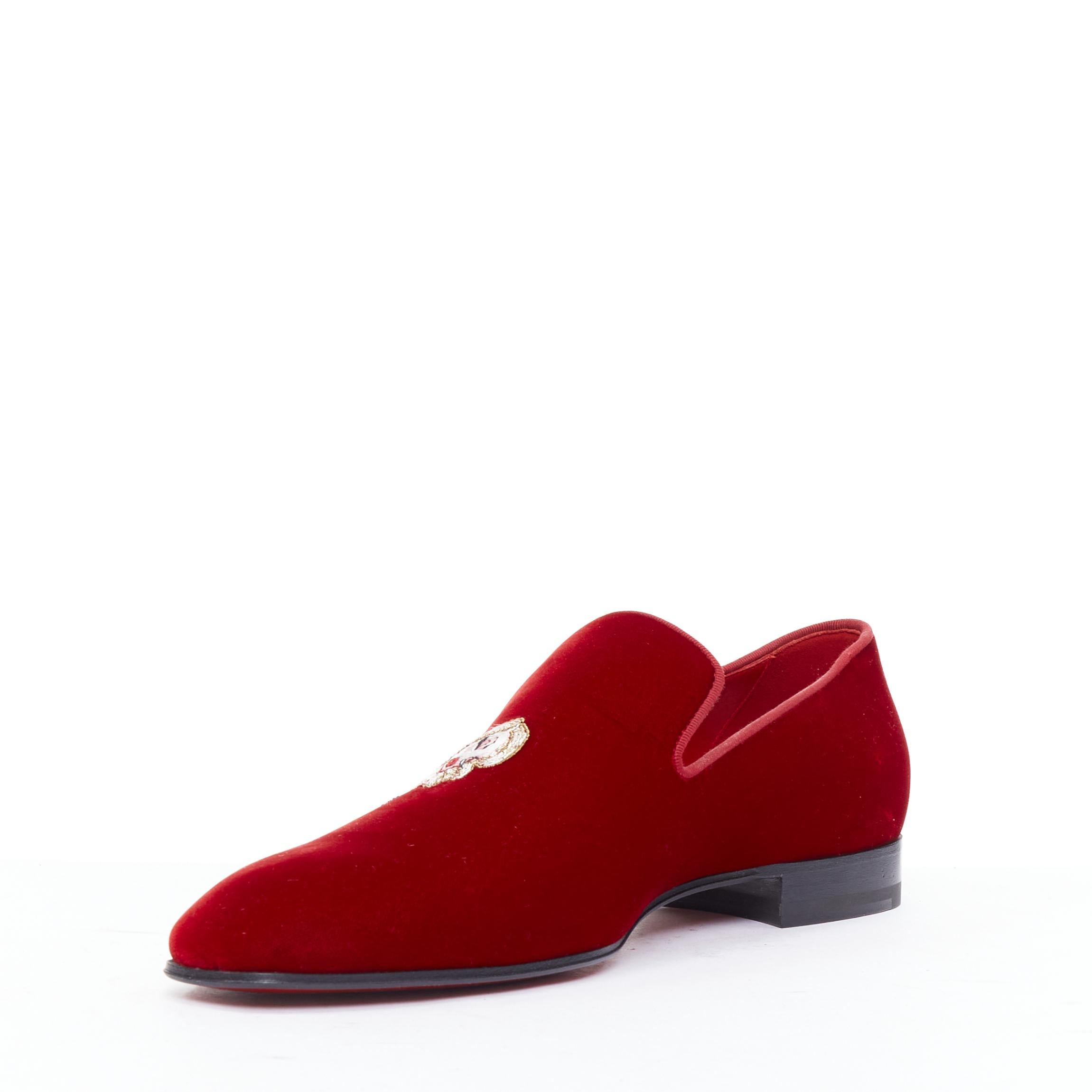CHRISTIAIN LOUBOUTIN Limited Editional Dandelion Pin Up Flat red loafer EU41 In Excellent Condition In Hong Kong, NT