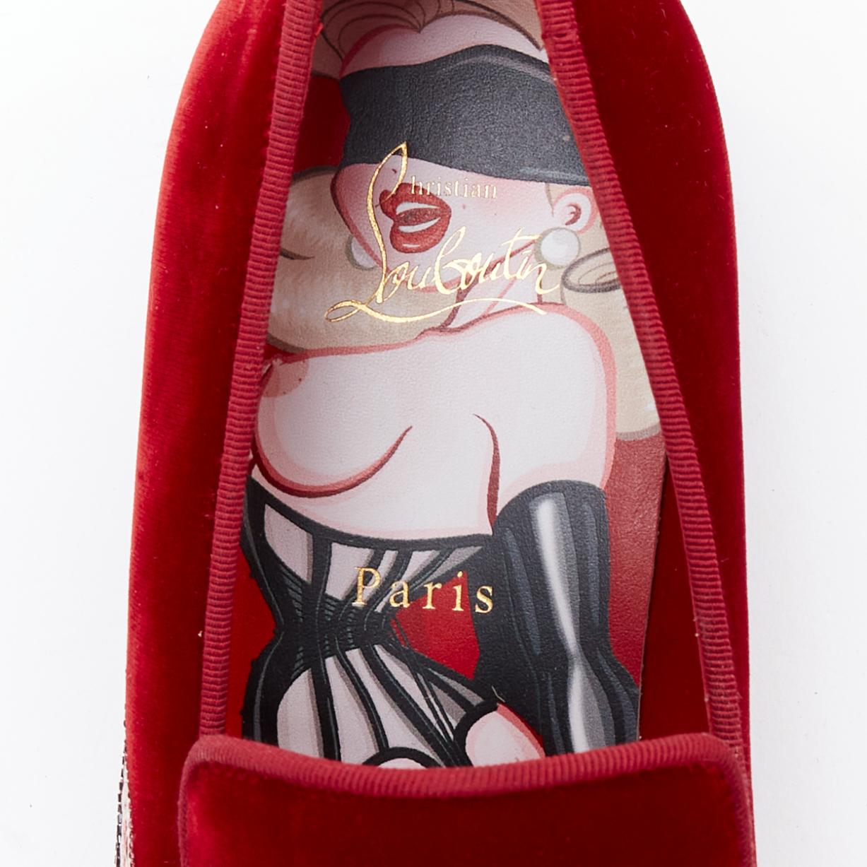 CHRISTIAIN LOUBOUTIN Limited Editional Dandelion Pin Up Flat red loafer EU41 3