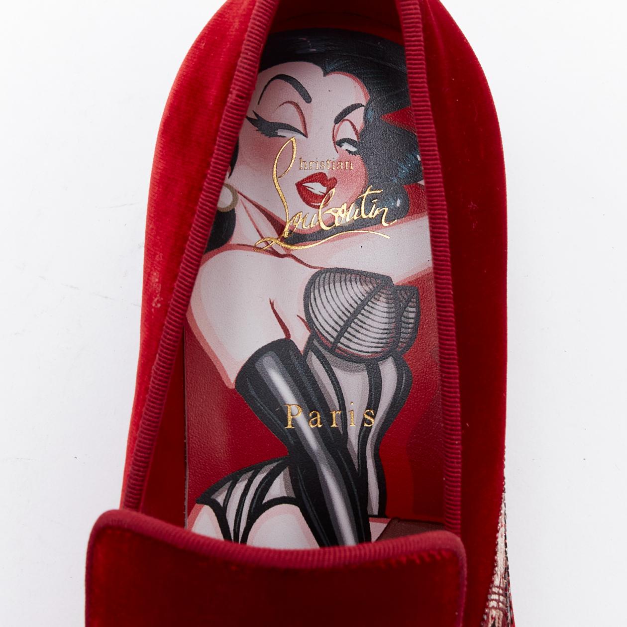 CHRISTIAIN LOUBOUTIN Limited Editional Dandelion Pin Up Flat red loafer EU41 4
