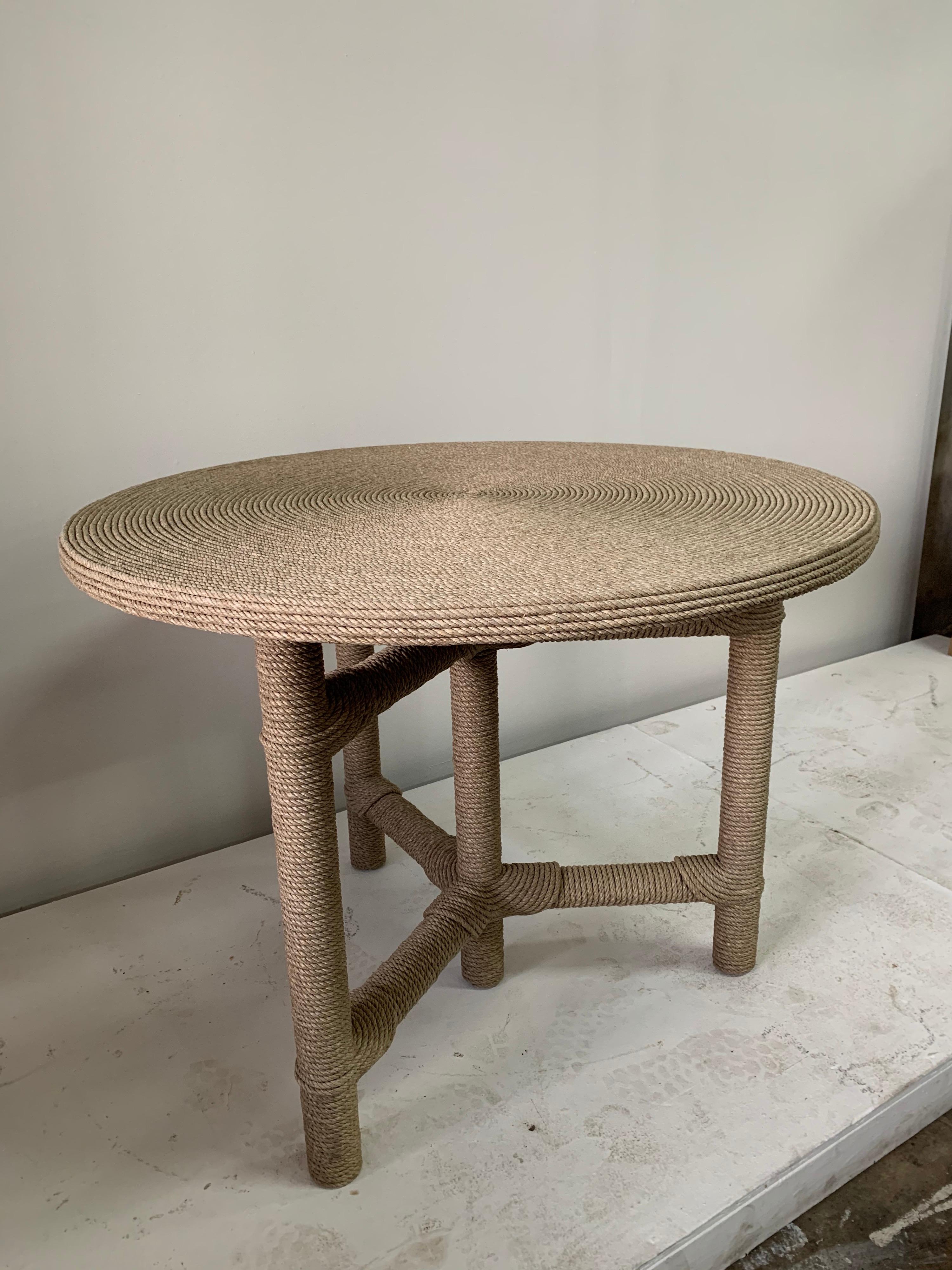 French Christian Astuguevieille Afriba Rope Clad Foyer Table