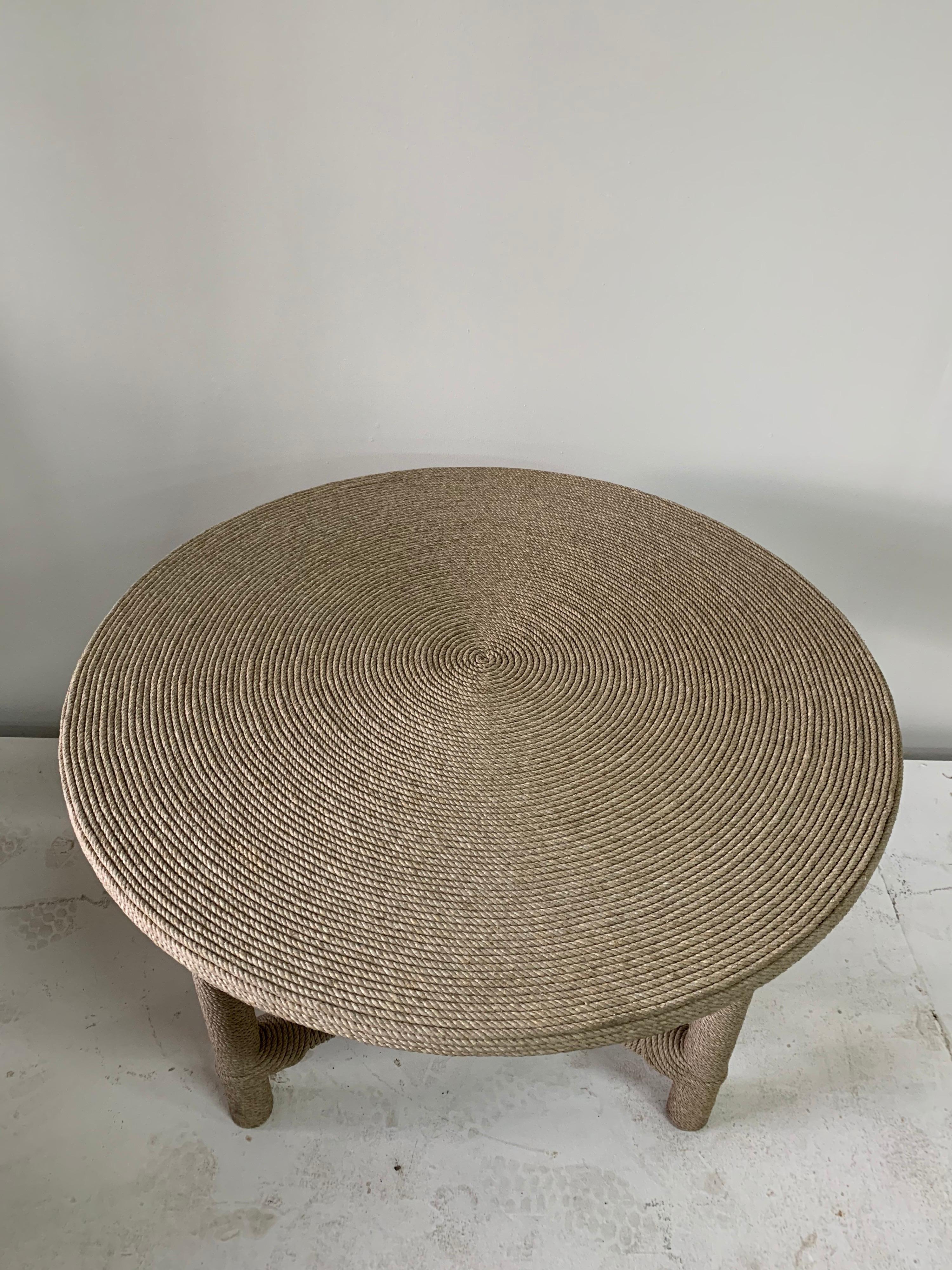 Christian Astuguevieille Afriba Rope Clad Foyer Table In Good Condition In East Hampton, NY