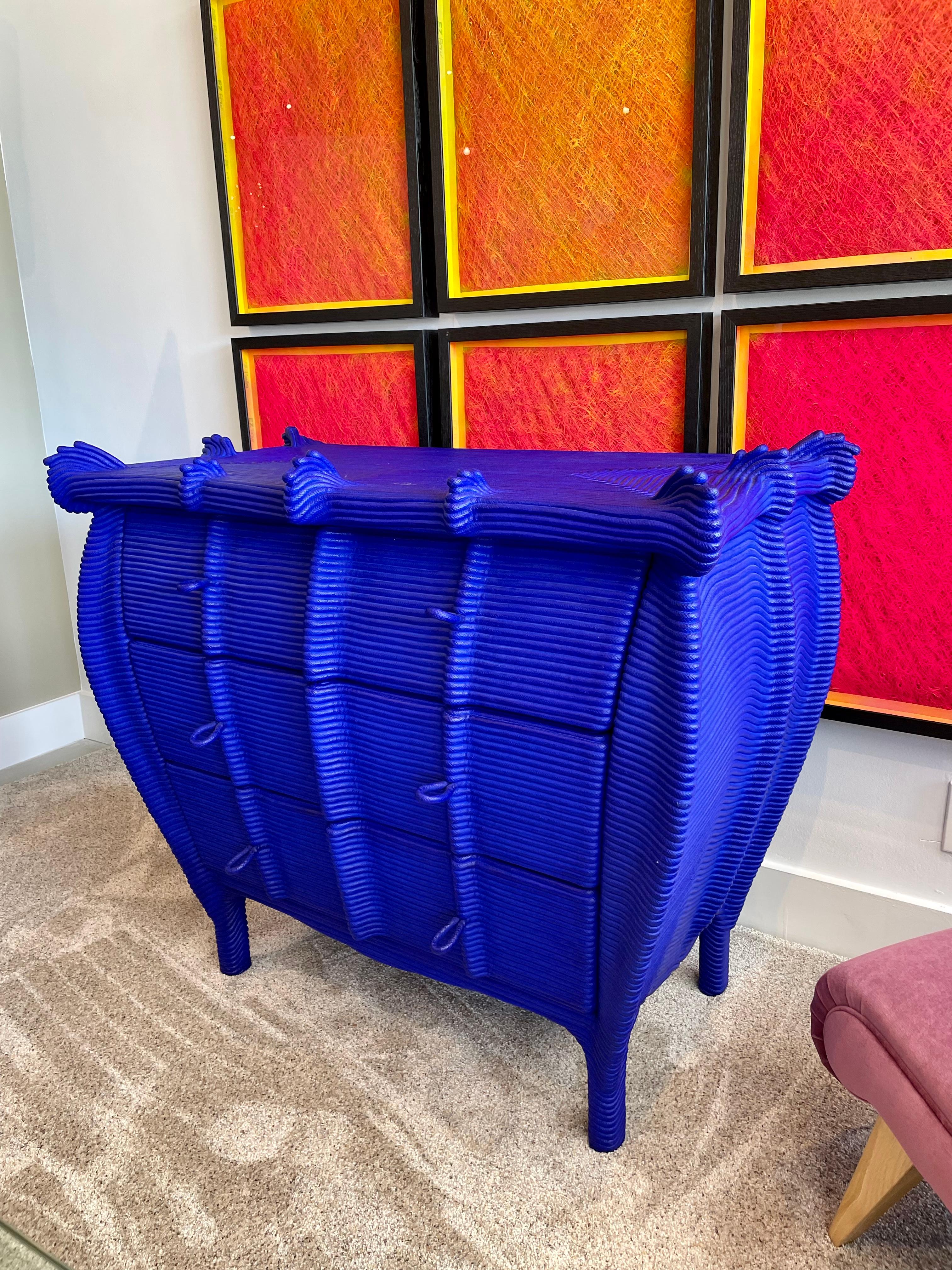 French Christian Astuguevieille Miraki Chest in Blue Rope For Sale