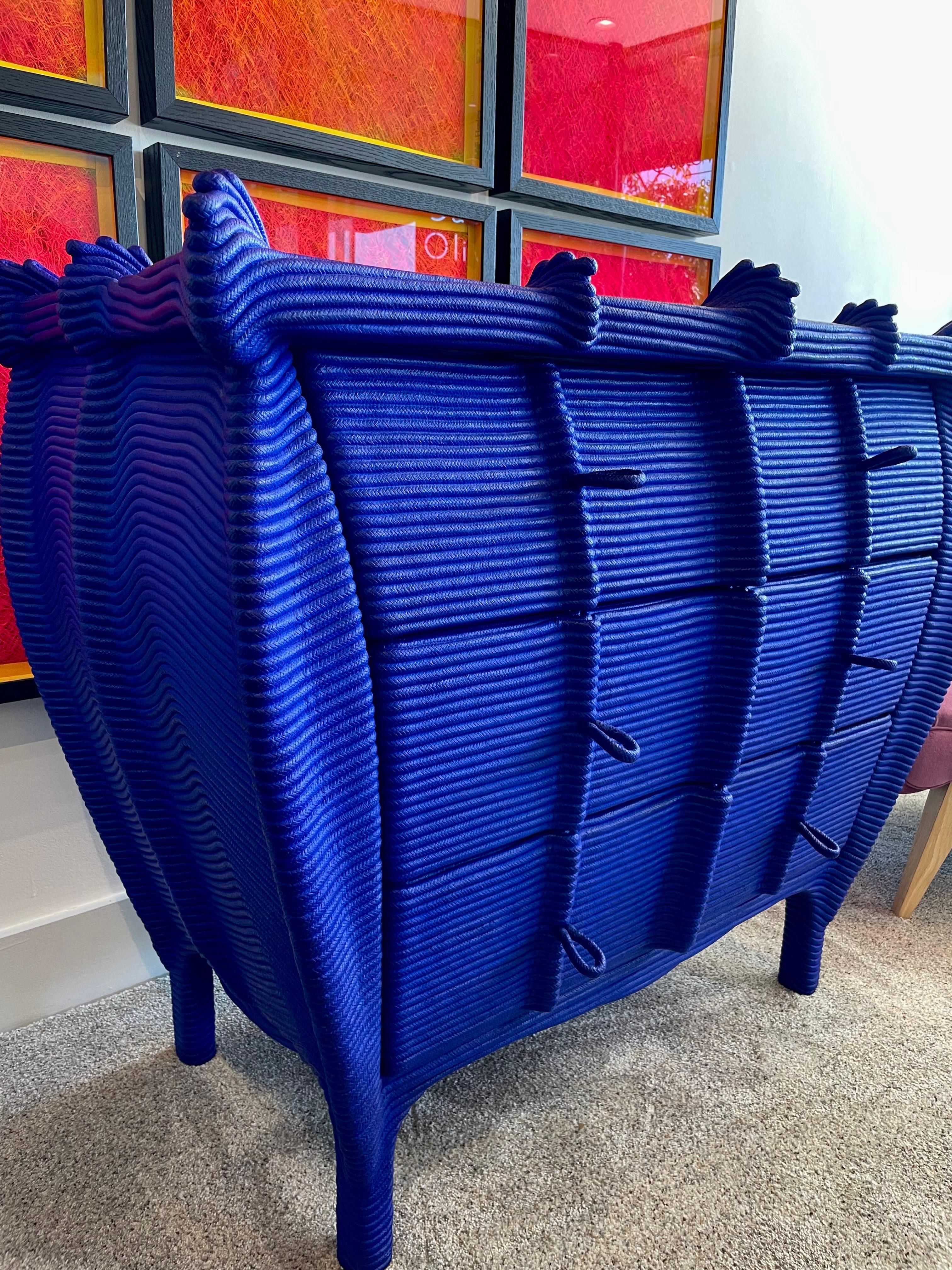 Christian Astuguevieille Miraki Chest in Blue Rope In Good Condition For Sale In East Hampton, NY