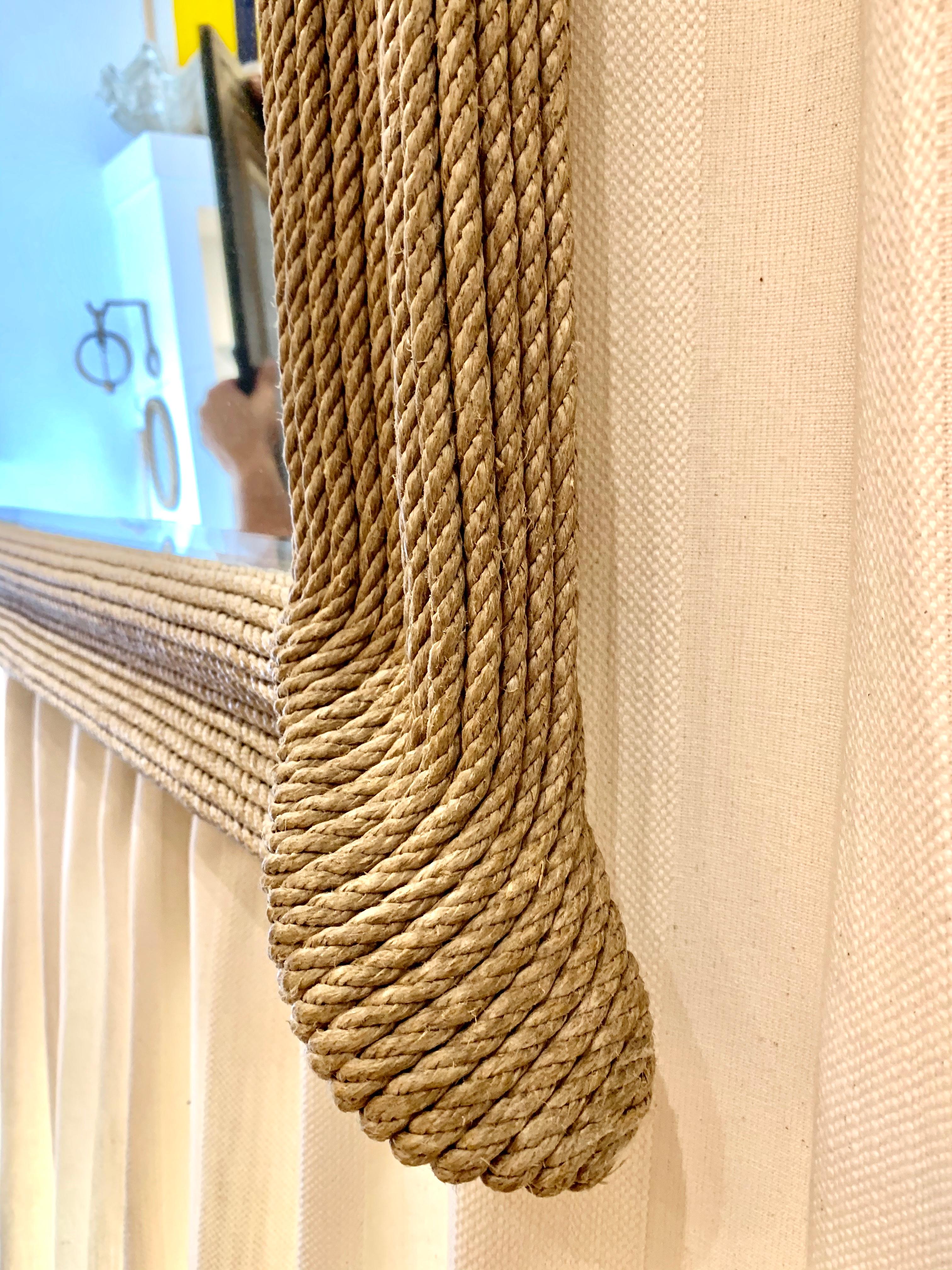 Christian Astuguevieille Oversized Natural Hemp Twisted Rope Mirror In Good Condition In East Hampton, NY