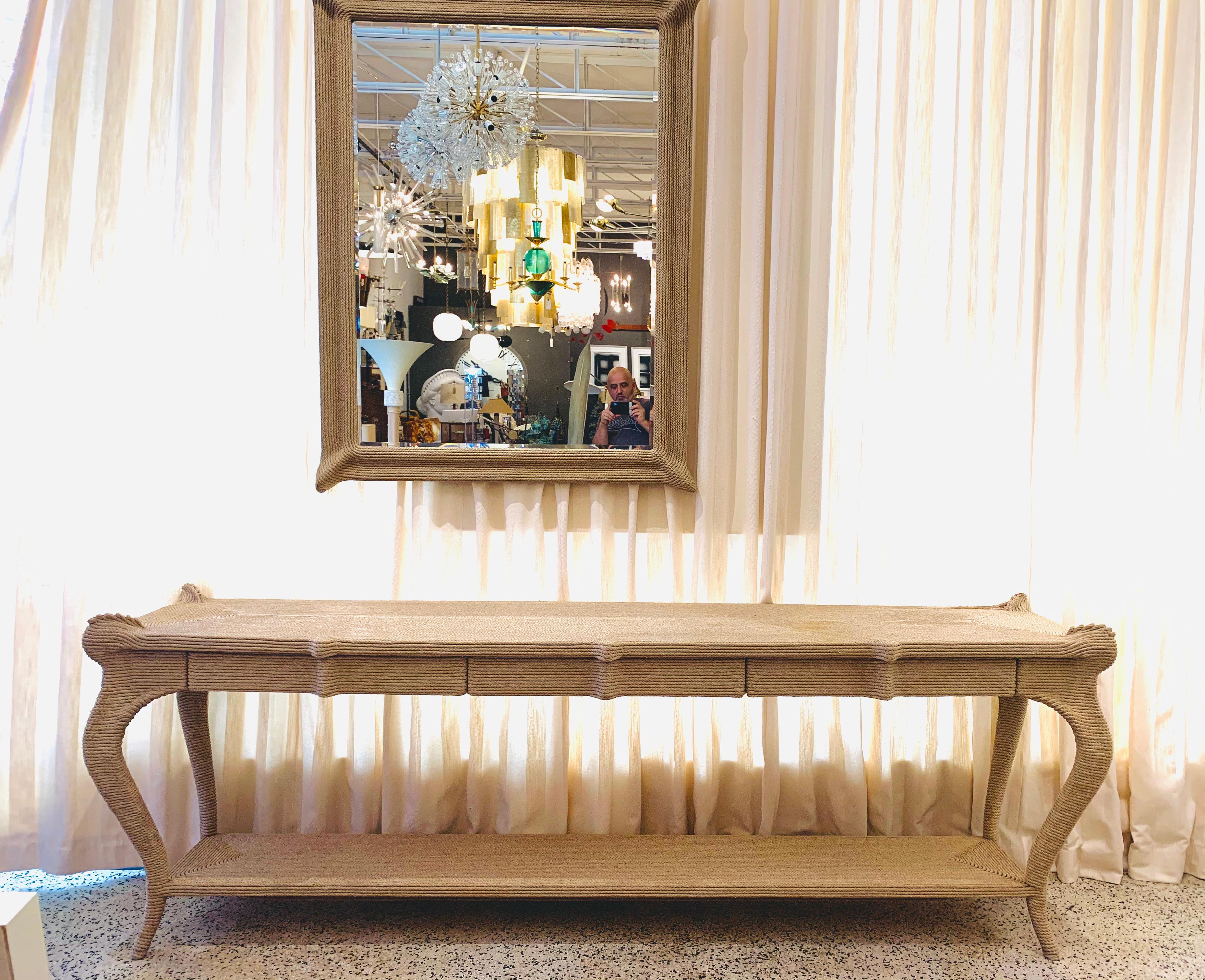 Christian Astuguevieille Oversized Natural Hemp Twisted Rope Mirror 1