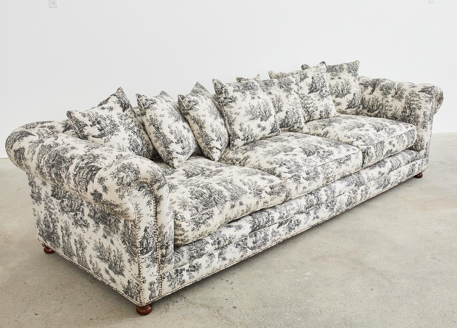 Christian Audigier Grande-Dame French Provincial Toile Tufted Sofa 1