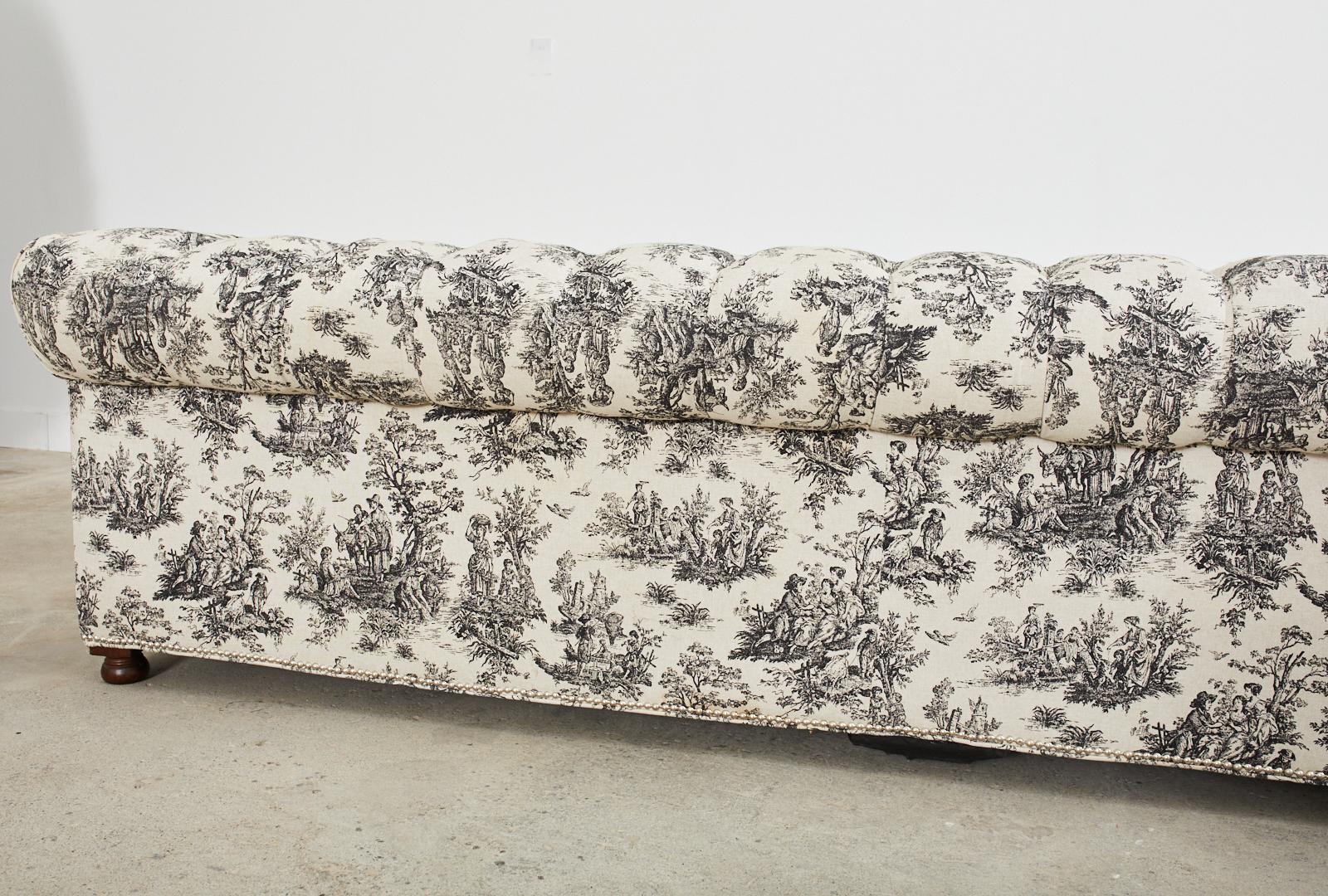 Christian Audigier Grande-Dame French Provincial Toile Tufted Sofa For Sale 8