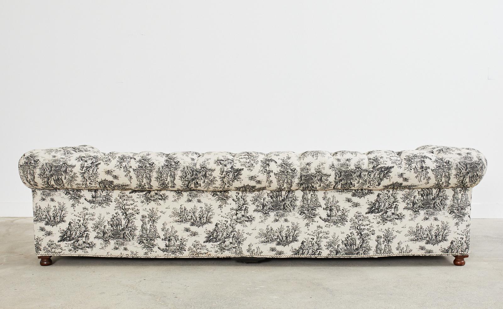 Christian Audigier Grande-Dame French Provincial Toile Tufted Sofa For Sale 9