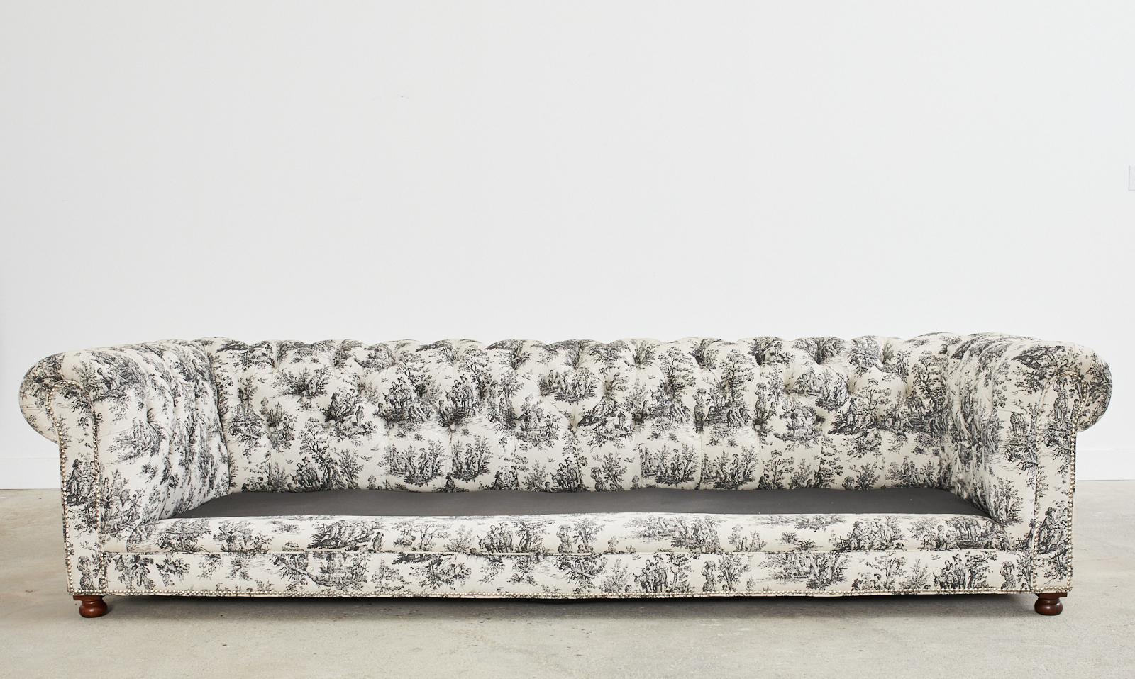 Christian Audigier Grande-Dame French Provincial Toile Tufted Sofa 10