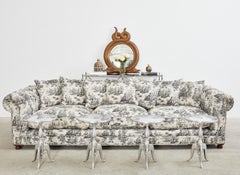 Christian Audigier Grande-Dame French Provincial Toile Tufted Sofa
