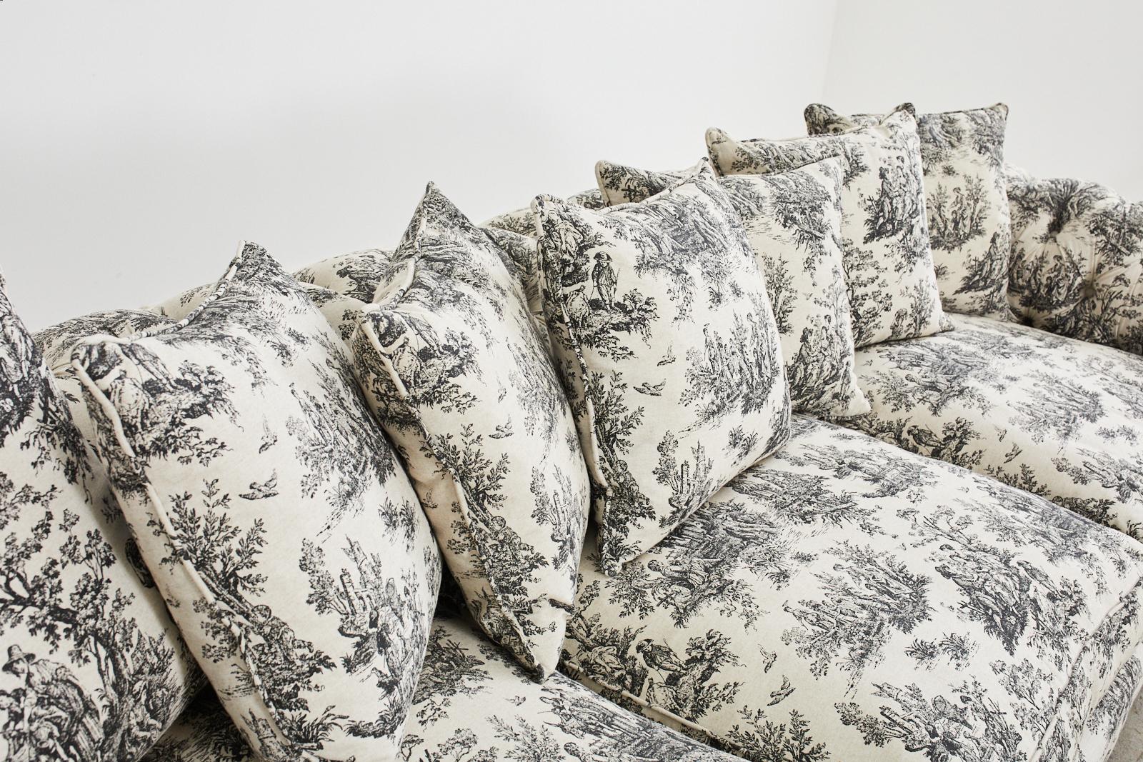Fabric Christian Audigier Grande-Dame French Provincial Toile Tufted Sofa